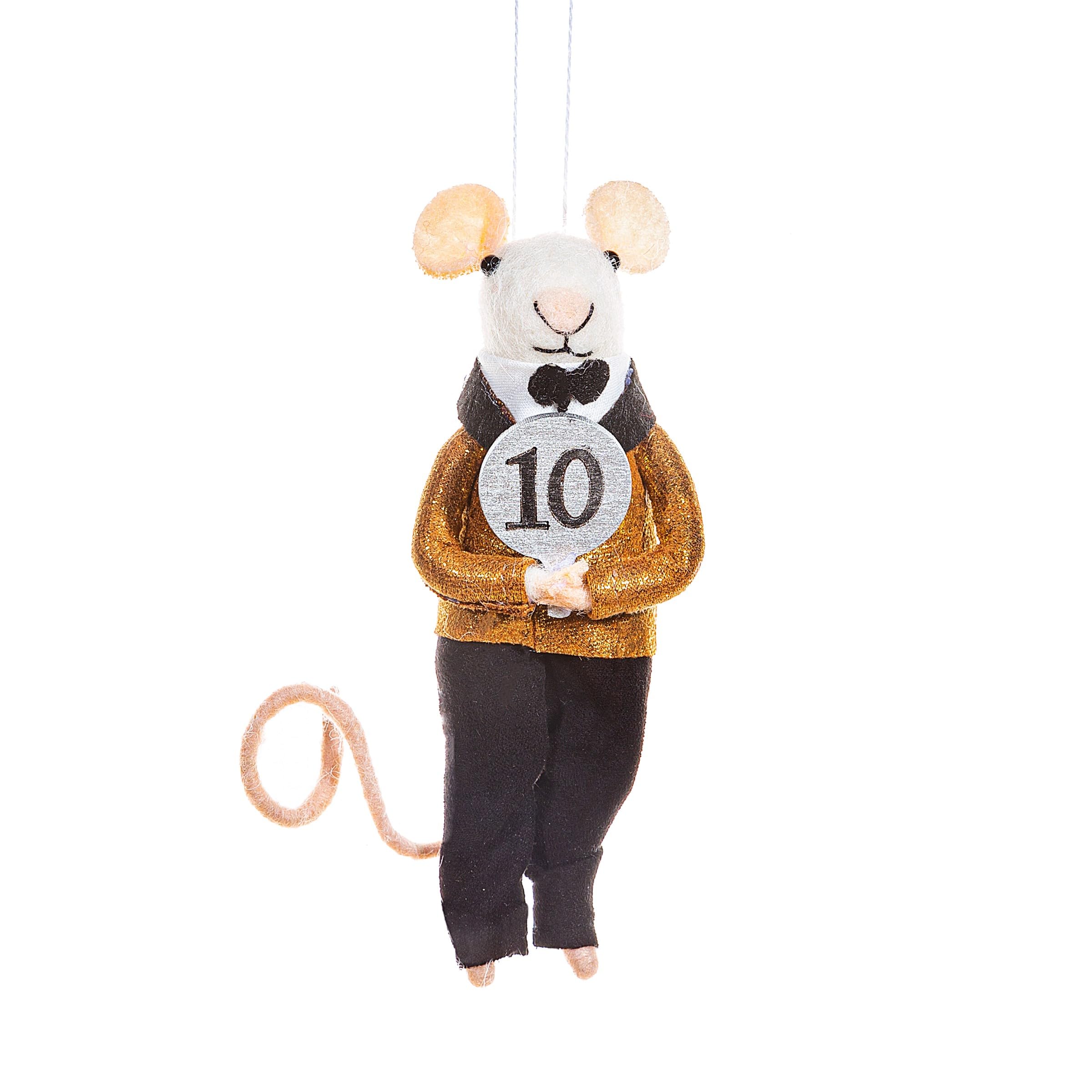 Sass & Belle Red And White Dancing Judge Mouse Hanging Decoration
