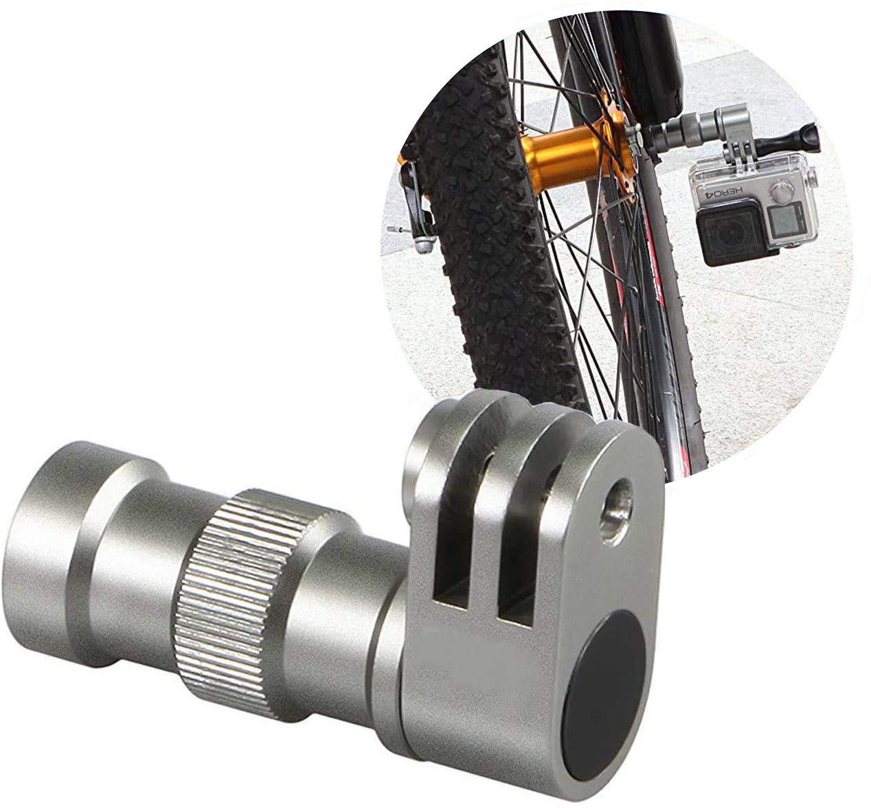 Hooshion Support De Roue De Vélo En Alliage D'aluminium - Adaptateur D'extension Pour Caméra GoPro Hero Et XiaoYi