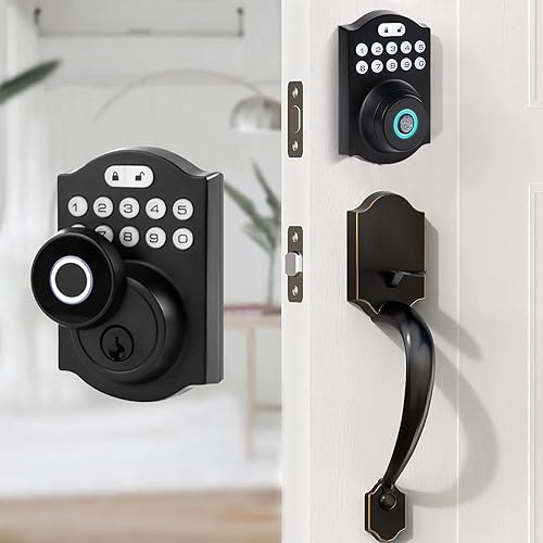 Miniatura 6 de YINGERGAO Fingerprint Door Lock, Keyless Entry Door Lock, Electronic Keypad Deadbolt with Keys, Biometric Smart Locks for Front Door, Auto Lock,