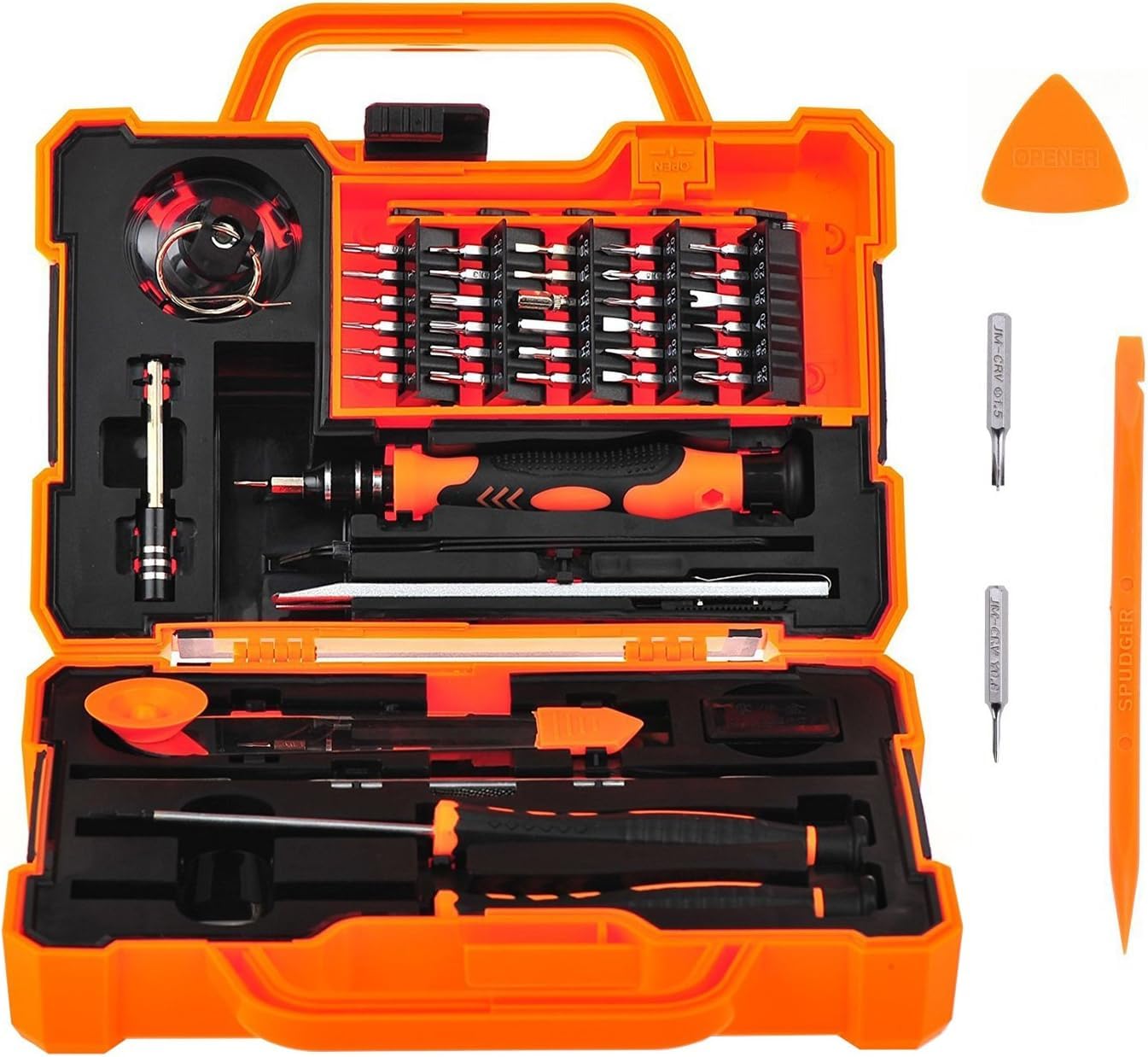 FAMOUS QUALITY 47 in 1 Professional Precision Screwdriver Set Toolkit, Magnetic Replaceable Bits Repair Kit with Case, Orange