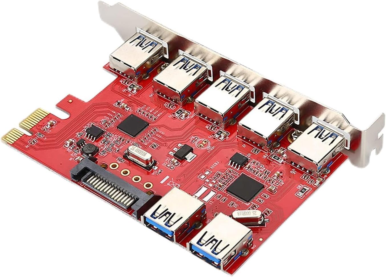CHICIRIS PCI-E to 5 USB Ports 3.0 Quick Transmission Expansion Adapter for PC/View / / / / / / / / / / / / /
