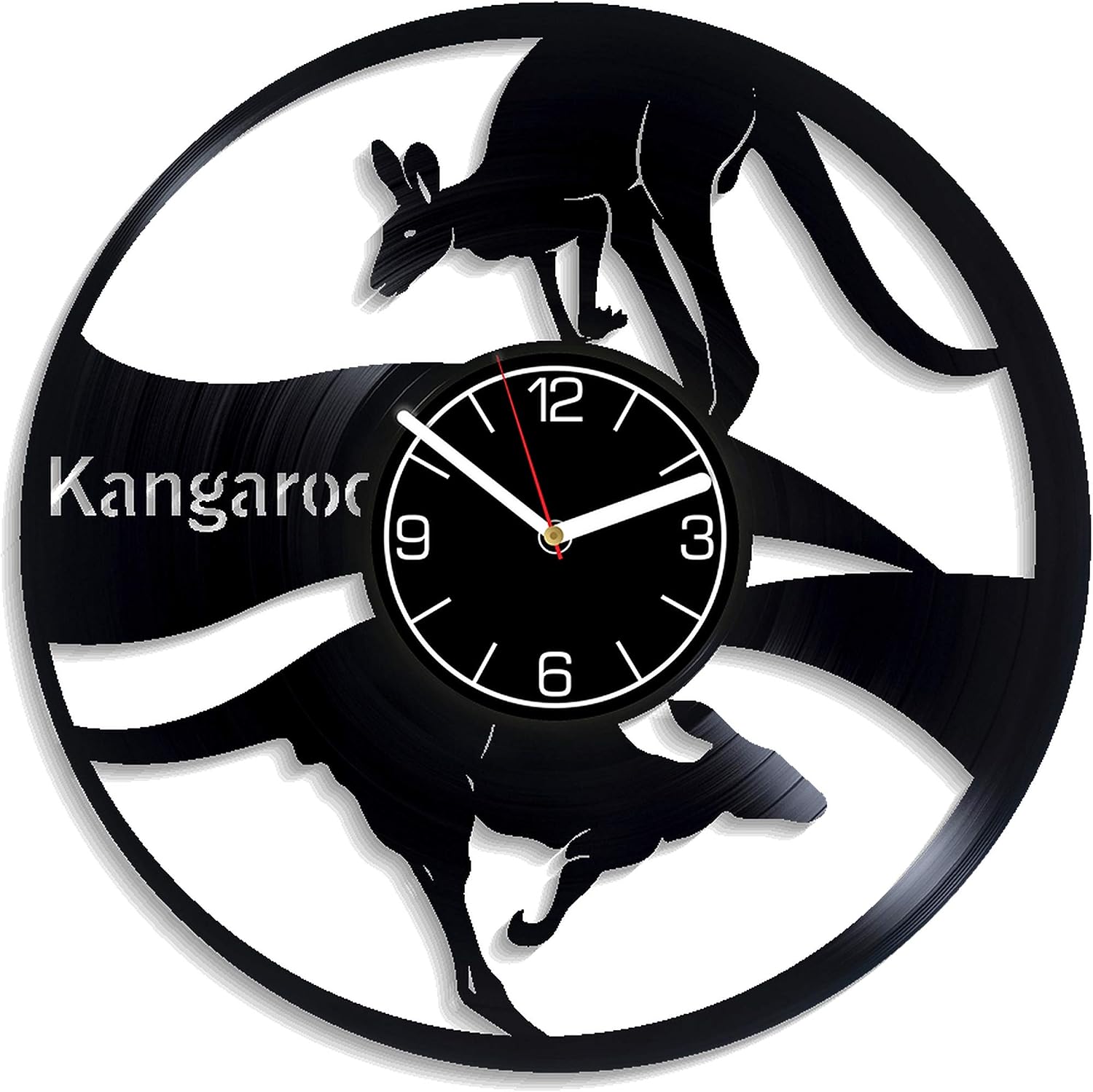 Kangaroo Vinyl Record Wall Clock Animal Decoration 12 inch Wall Clock Nature Art Birthday Gift for Boy Kangaroo Wall Art Animal Clock Wall Clock Large Kangaroo Vinyl Clock Xmas Gift for Him