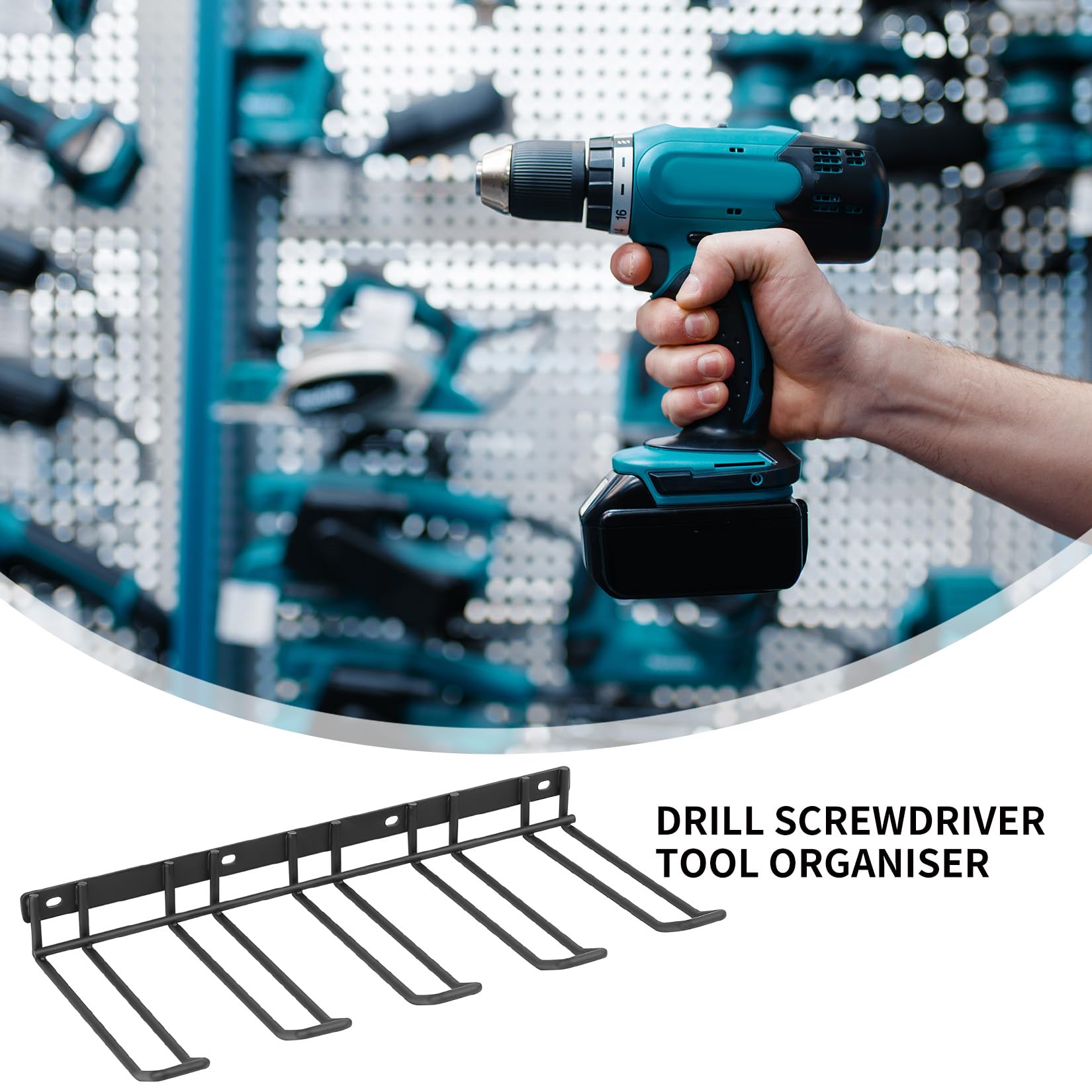 WELDUN Portautensili Da Parete, Per Utensili Elettrici, Per 4 Trapani - Foto 6