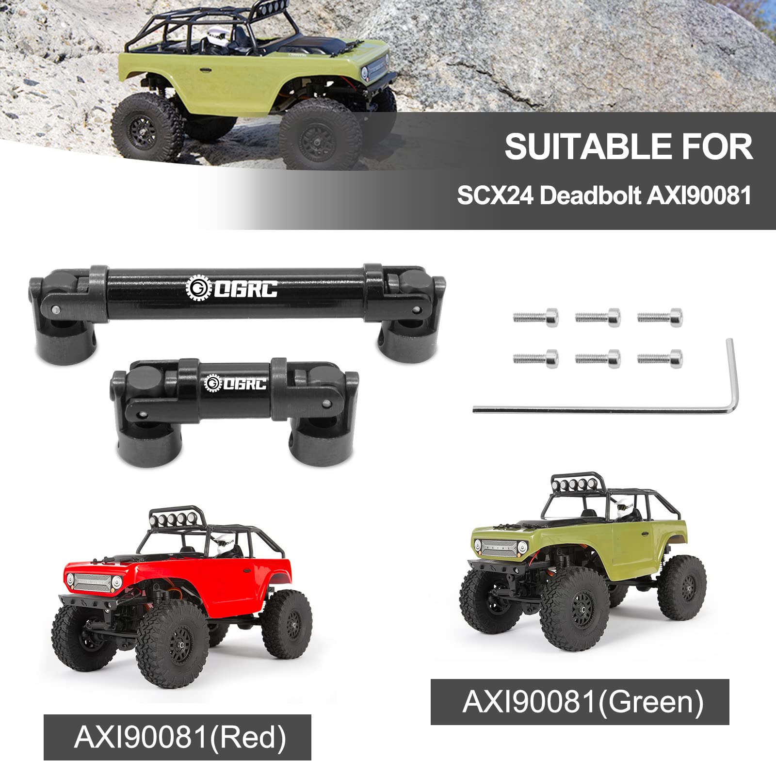 MORLORDY Stainless Steel Rear Axle CVD Set For SCX24 RC Crawler - Upgrade Parts For Deadbolt, C10, JLU, Gladiator, Bronco