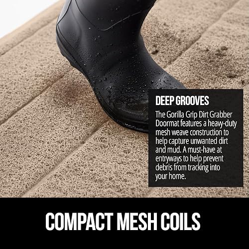 Miniatura 5 de GORILLA GRIP Tapete de malla con agarre de suciedad, de perfil bajo, resistente a las manchas y a la decoloración, resistente de secado rápido, a