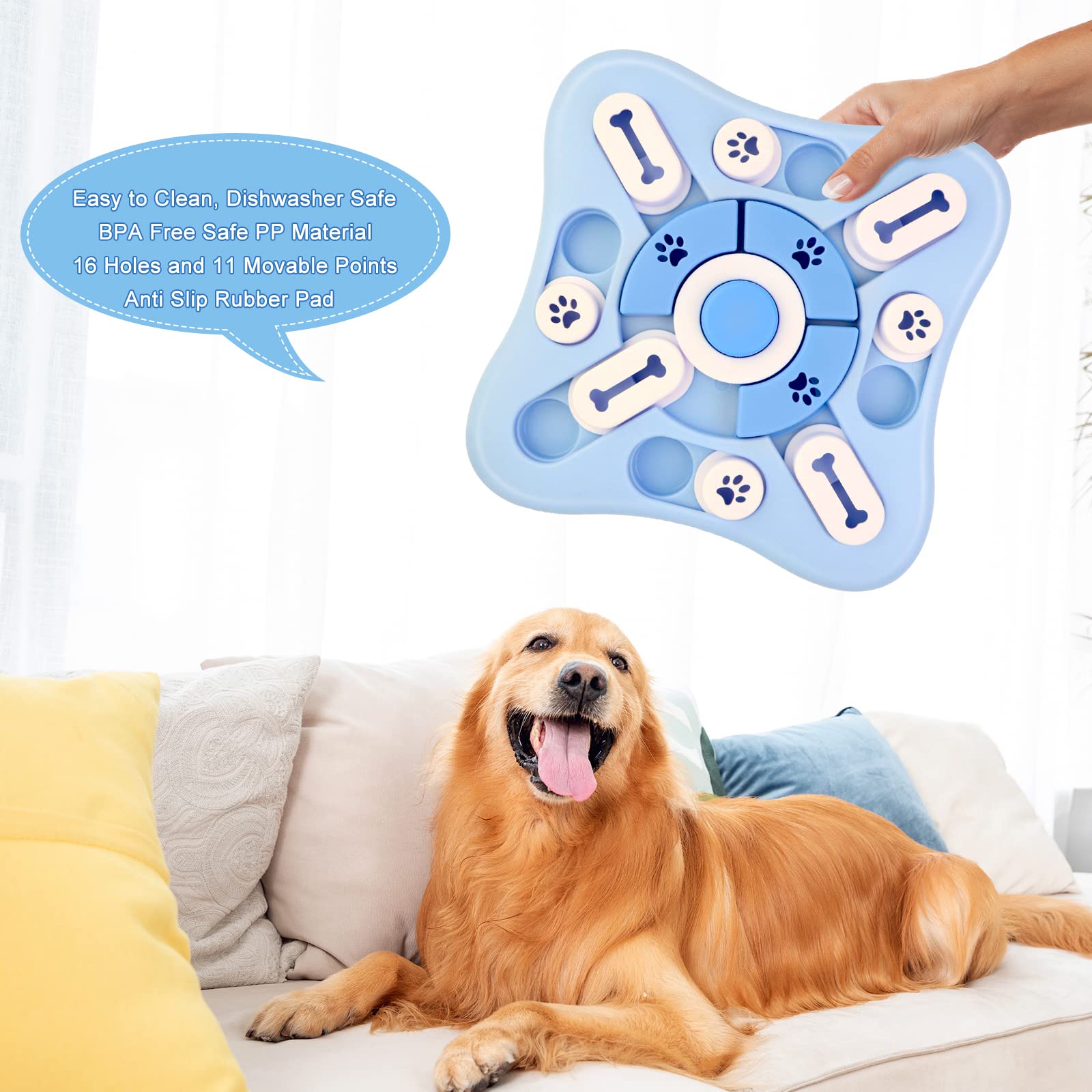 JOPHEK Giocattoli di Intelligenza per Cani, Treat Dispenser Giocattolo Interattivo per Cuccioli, Gatti, Cani di Piccola, Media e Grande Taglia IQ Training