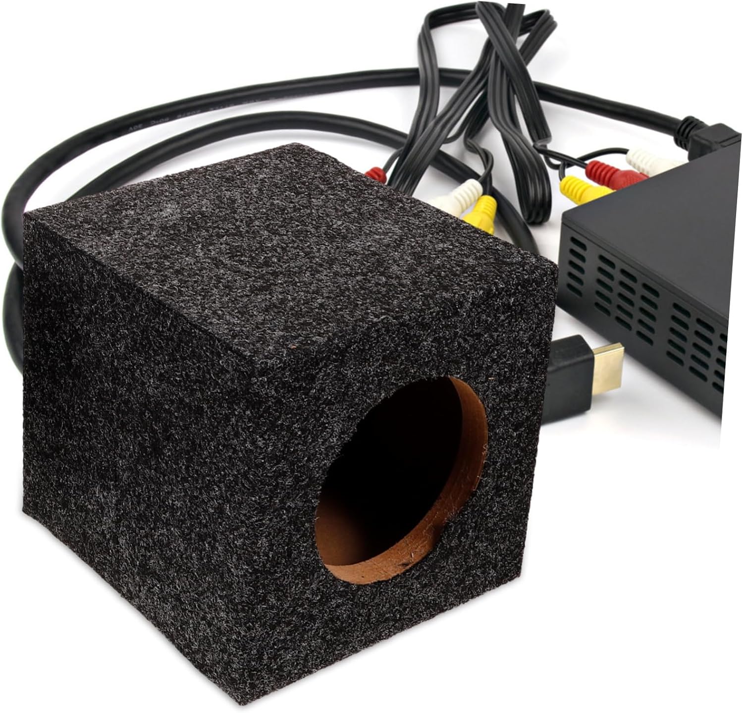 2-Piece Universal Subwoofer Enclosure for Car Audio Carpeted Wooden Speaker Box Sealed Design for Optimal Sound Quality