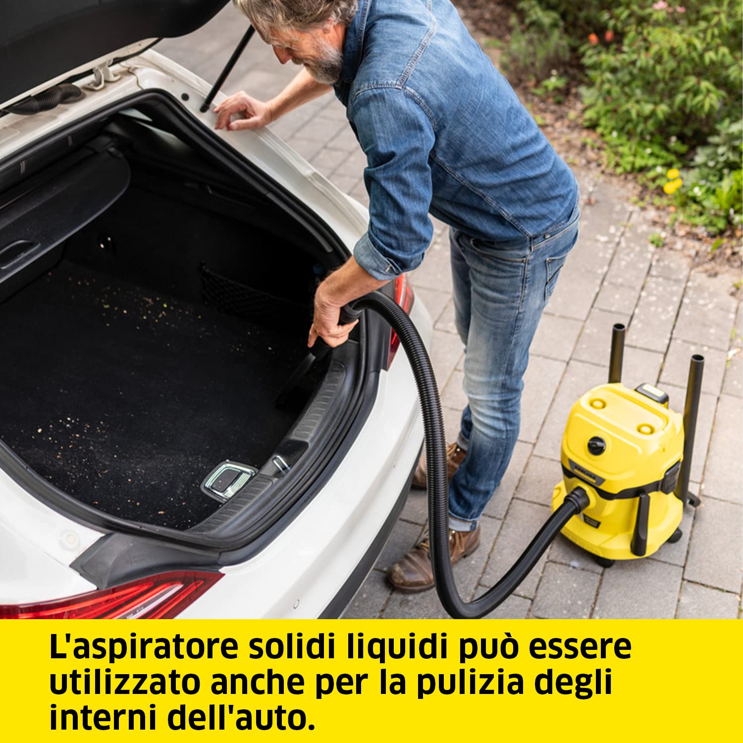 KÄRCHER aspiratore solidi liquidi a batteria WD 2-18 V-12/18, filtro, tubo di aspirazione: 1,8m, contenitore in plastica: 12 l, funz. soffiante, utilizzabile con batteria 18V non inclusa