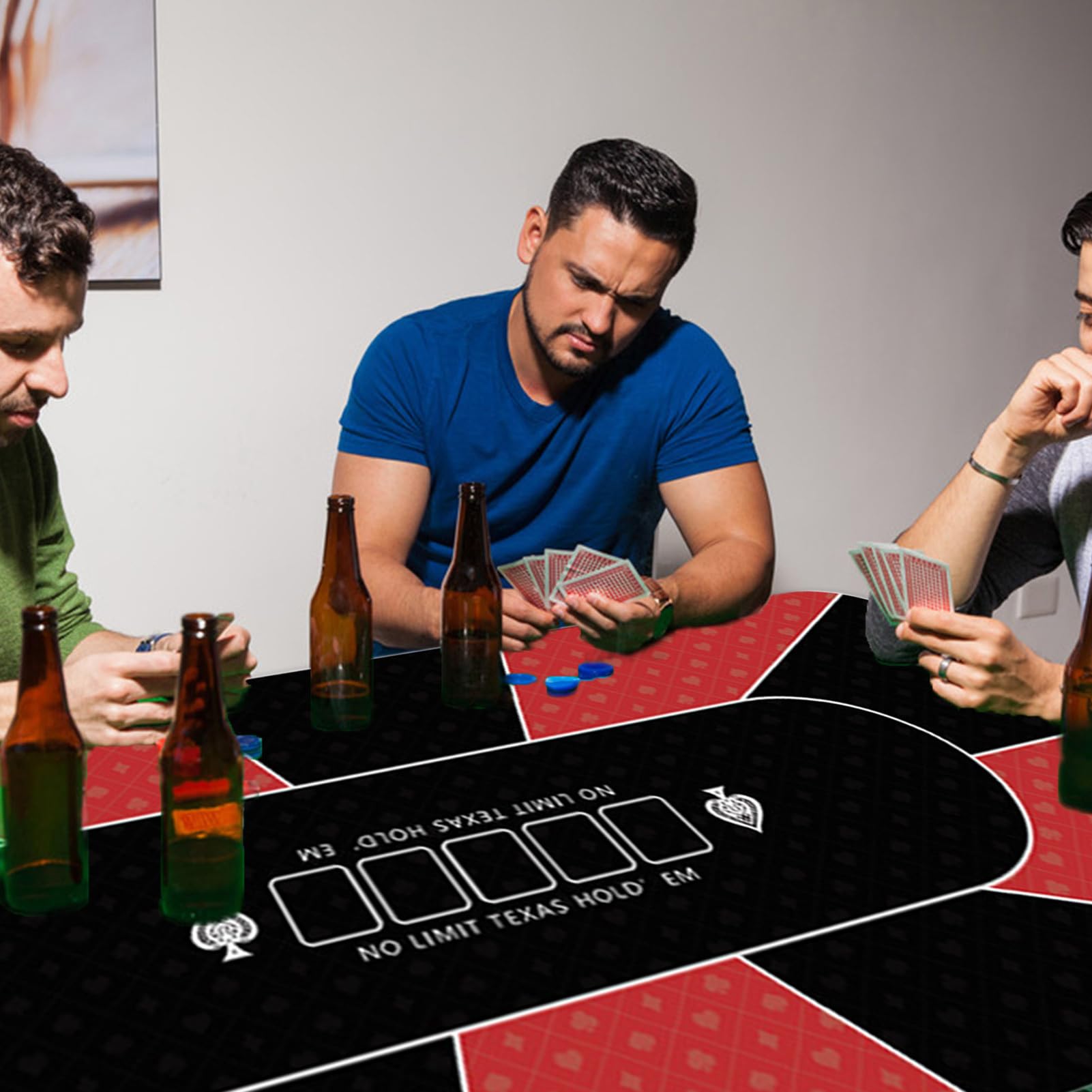 Générique Obrus pokerowy, obrus - Holdem mata pokerowa 120 x 60 cm | Antypoślizgowe pokrowce na stół z kart, mata na stół do pokera Texas Holdem Poker, gry karciane