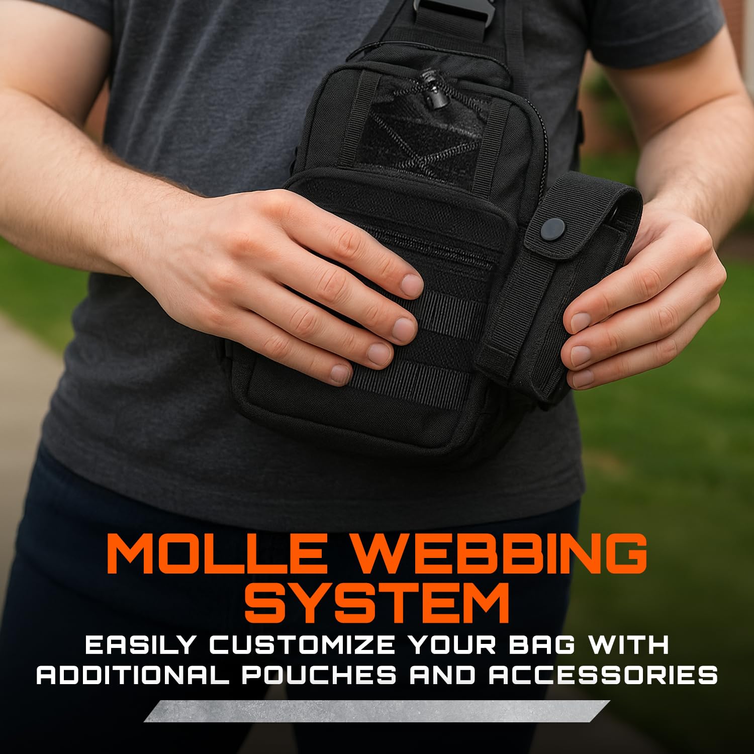 Mochila táctica compatible con MOLLE para EDC, viajes, camping, senderismo, caza, pesca y uso táctico o militar, múltiples compartimentos, bolsa de transporte oculta y rango 7