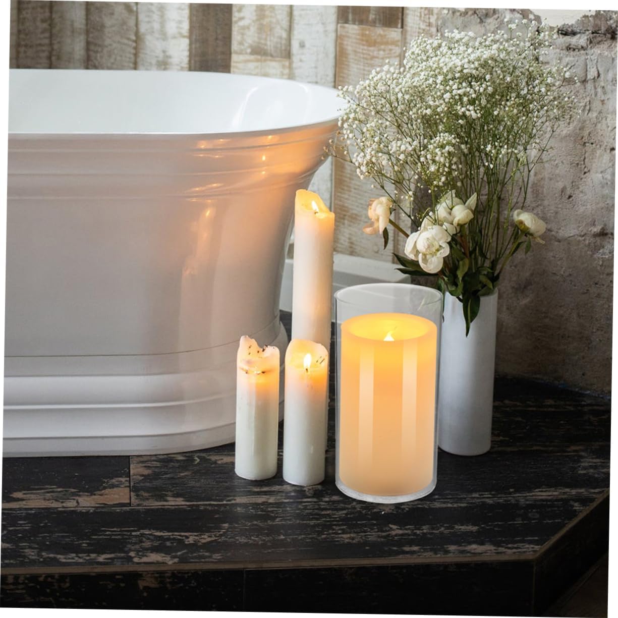 4Pcs Transparent Glass Candle Covers Windproof Chimney Shades for Table Clear Candle Holders for Home Restaurant Cafe Enhance Romantic Atmosphere with High Clarity