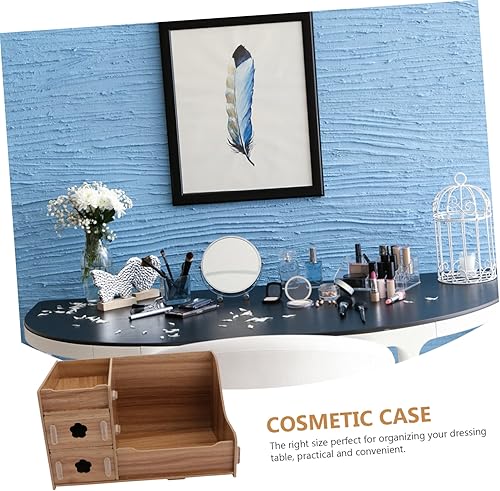 Miniatura 5 de STOBAZA Caja de almacenamiento de madera, cajones de almacenamiento, cajones de almacenamiento de maquillaje, contenedores de escritorio,