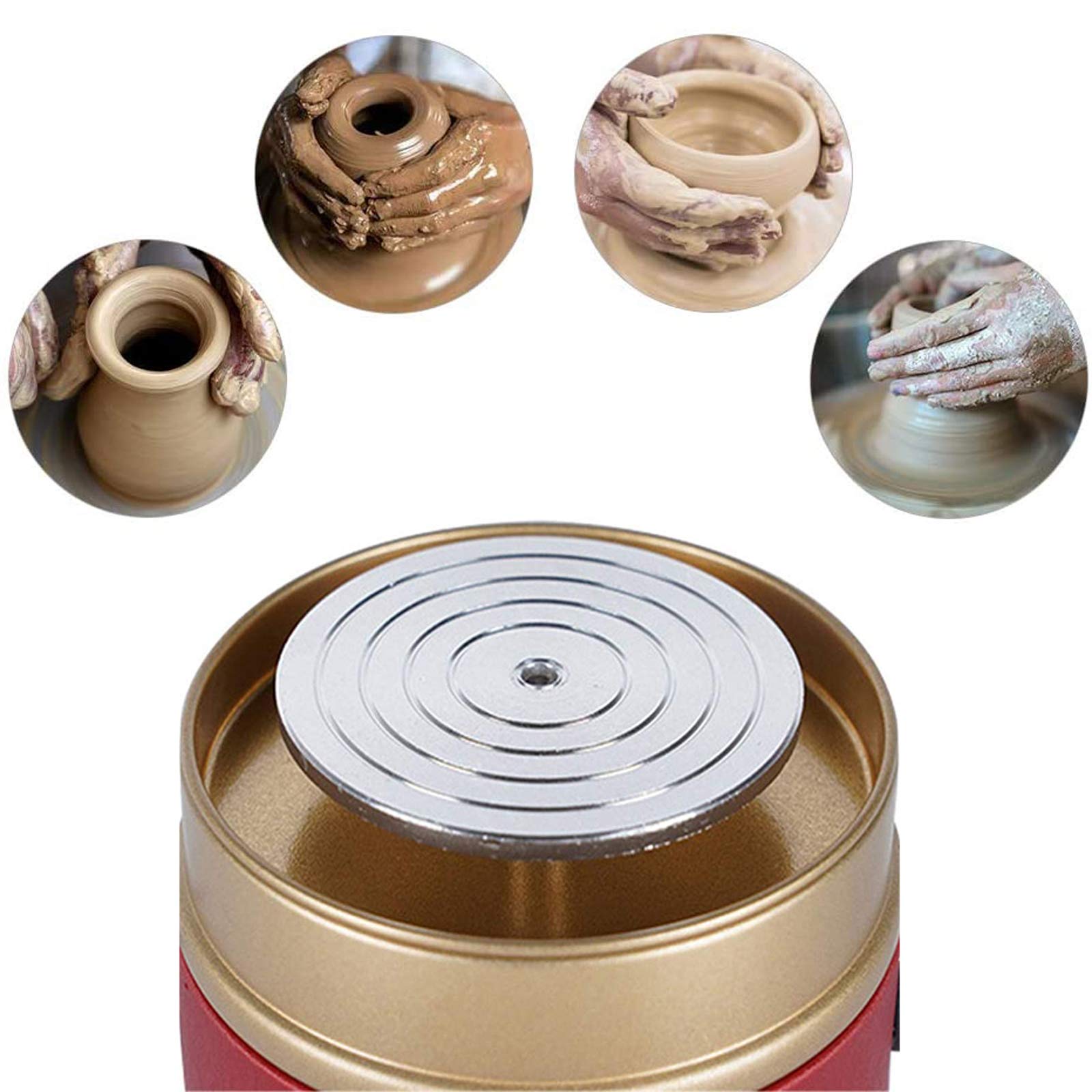 Mini Pottery Machine 1500Rpm, Electric Pottery Wheel DIY Clay Tool with Tray for Adults Kids Ceramics Art/Ceramic Work Silent