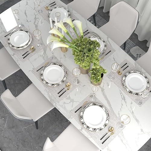 Miniatura 73 de Juego de 4 manteles individuales de lino suave hechos a mano resistentes al calor, manteles individuales para mesa de comedor, manteles individuales