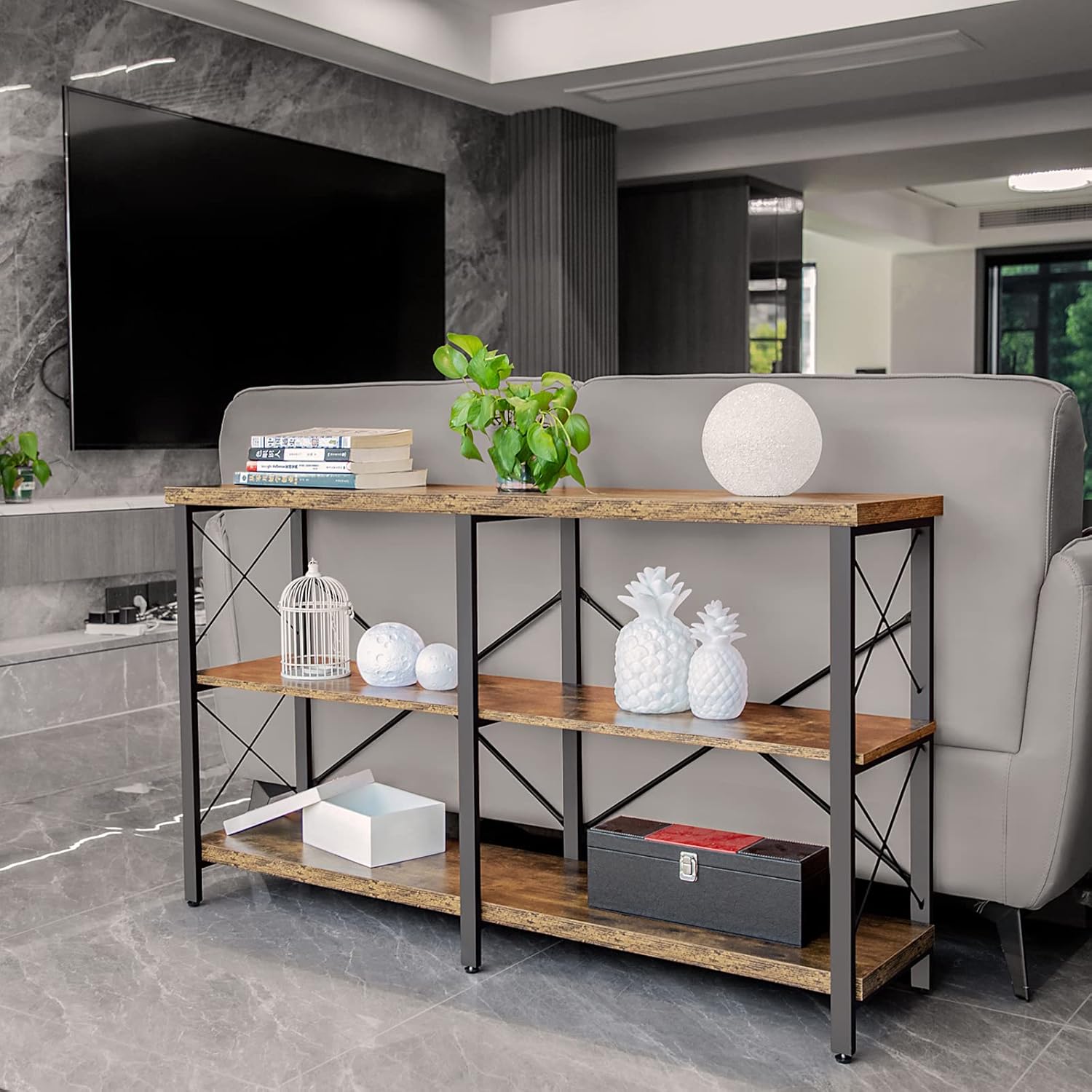 Buy Acllkswx 3 Tier Sofa Table Shelves Entryway Table with Storage