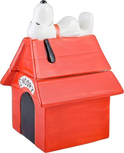 Peanuts Classic Snoopy Doghouse - Tarro de galletas de 11.2 pulgadas