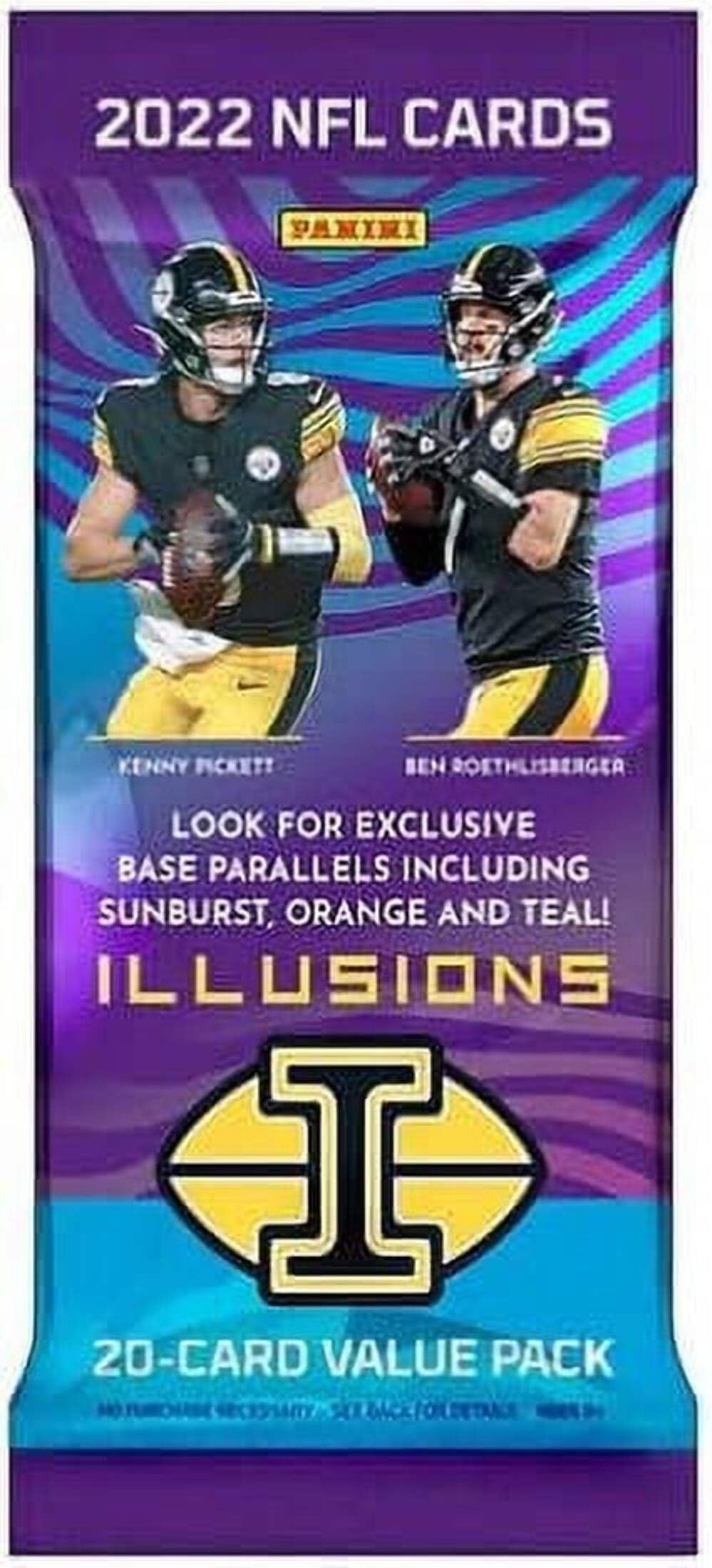 2022 Panini Illusions Football NFL Set of 2 Jumbo Cello Fat Packs - 40 Trading Cards Total - 20 Cards per Pack