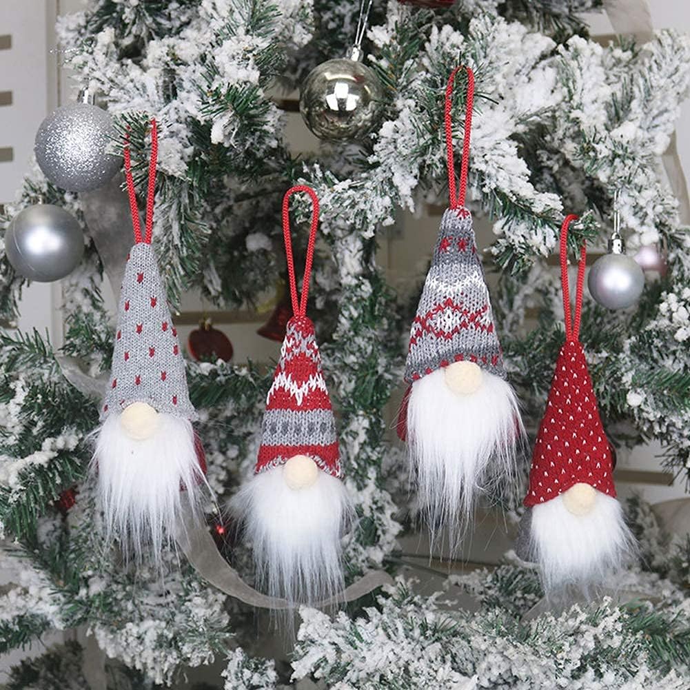 4個 セットのクリスマスオーナメント クリスマスツリーのオーナメント 手作りの人形 直営限定アウトレット 屋内ペンダント スウェーデンのサンタクロースの長いひげのぬいぐるみ