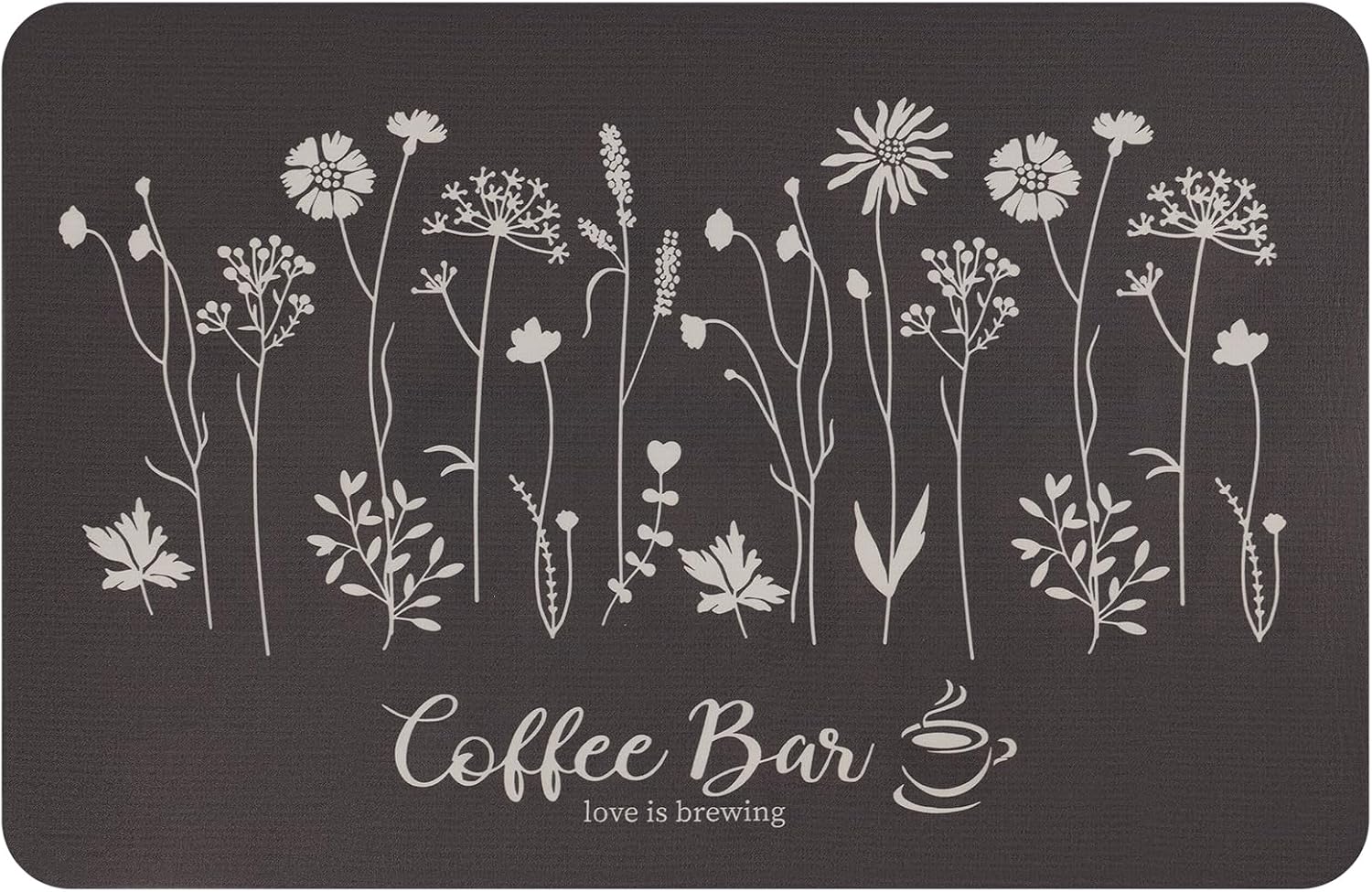 WIFTREY 24"x16" Coffee Mat Large, Absorbent Dish Drying Mat, Flower Coffee Bar Pad for Kitchen Countertops Accessories, Espresso Machine