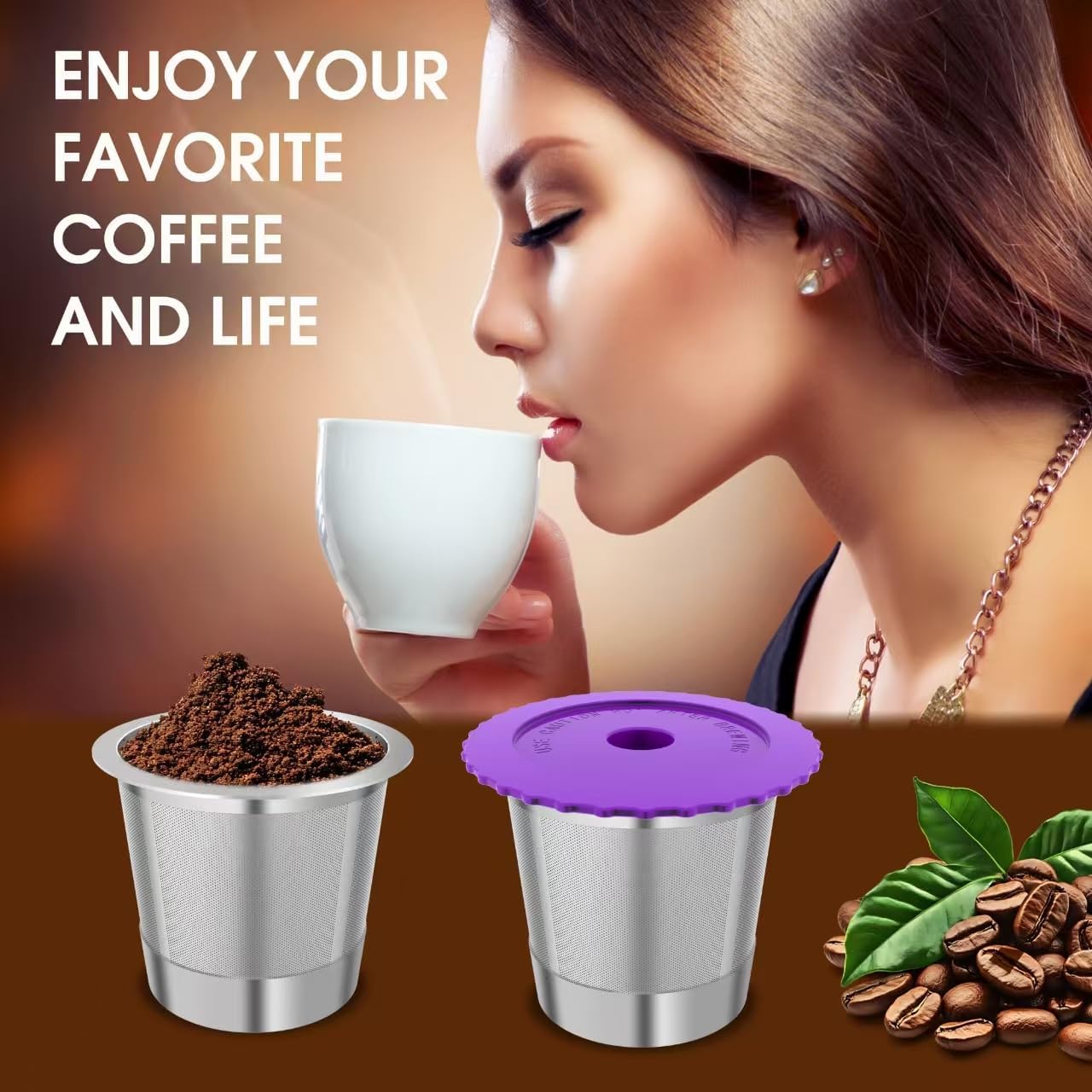 Reusable K Cups, Stianless Steel Coffee Pods with 20 Count paper Filters Compatible with Keurig 2.0 and 1.0 Coffee Makers - Image 7