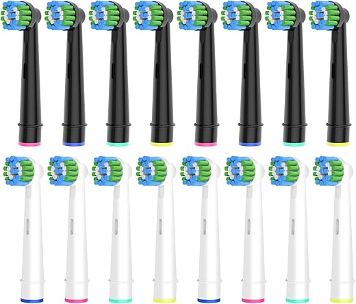 16 Stück Precision Aufsteckbürsten Kompatibel mit Oral B Elektrische Zahnbürsten. 8er Weiß und 8er Schwarz. von Betterchoi