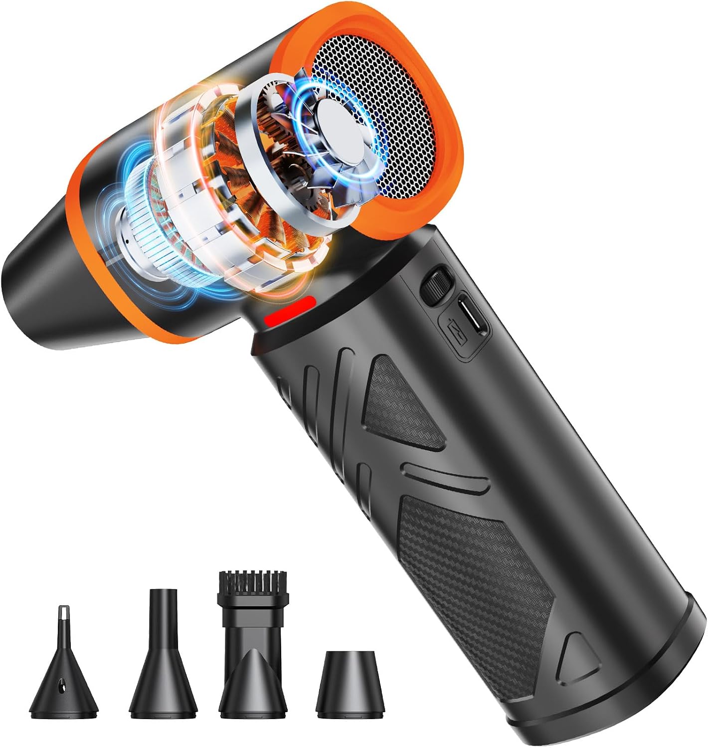 Compressed Air Duster, 360000RPM Electric Air Duster with 10000mAh Battery | 350g/72m/s Maximum wind speed Adjustable Rechargeable , Replace Compressed Air Can for PC, Keyboard, Home, Outdoors