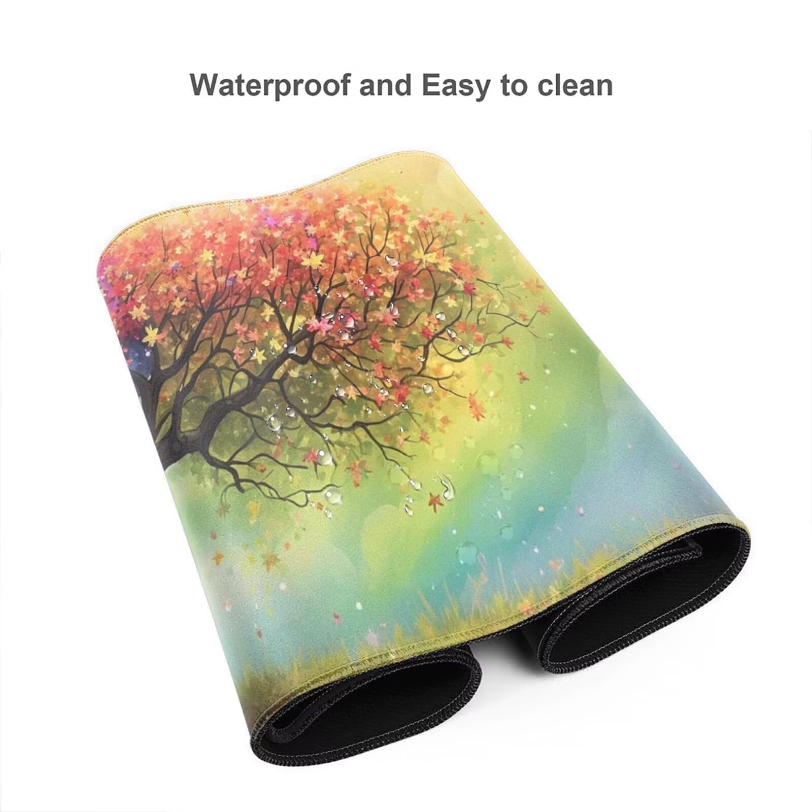 Alfombrilla Ratón Color Alfombrilla Ratón XXL 1600 x 800 mm, Árbol Mouse Pad Gaming con Bordes Cosidos, Impermeable Mousepad XXL Base de Goma Antideslizante, Mouse Pad para Oficina Accesorios Q568