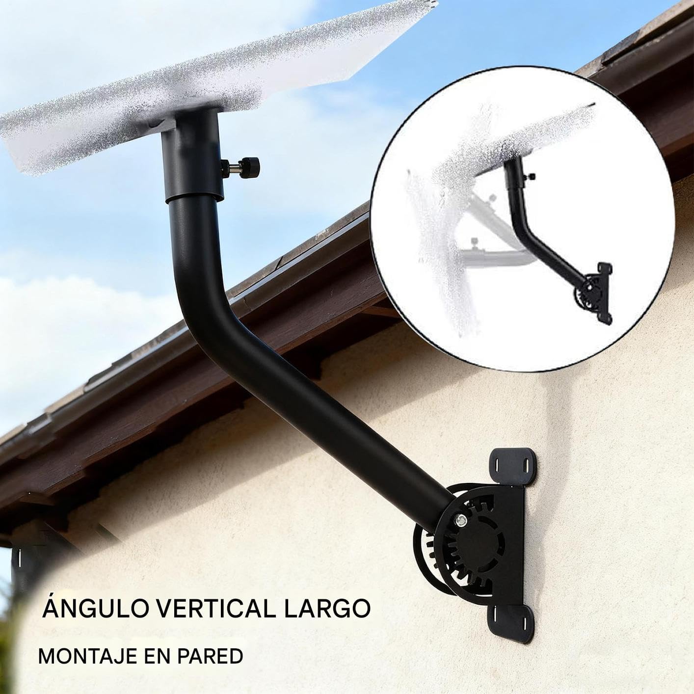 Mástil para Montaje de Antena Montaje Vertical Preciso de Metal | Soporte Para Antena De Satélite para Exterior, Viajes, Hogar, Satélite, Pared, Vehículo Recreativo y Interior