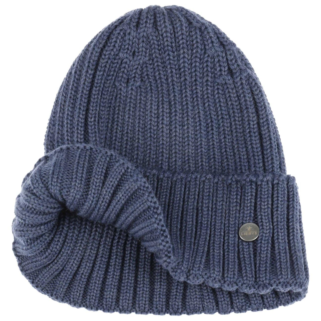 LIERYS Berretto Maglia Lana Merino Uomo Made in Germany Coste Autunno Inverno