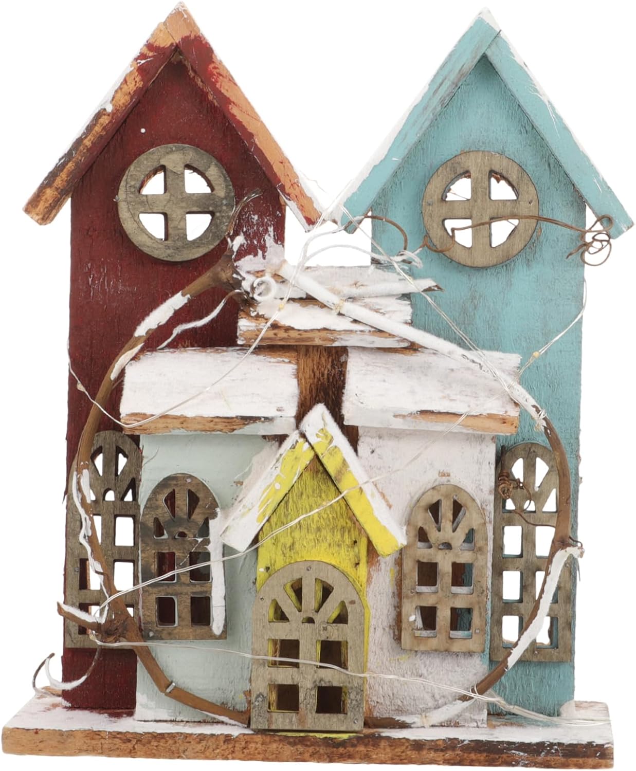 1pc Mini House Ornament for Christmas Decor Festive Tabletop Decoration Warm Lights for Holiday Parties and Home Decoration