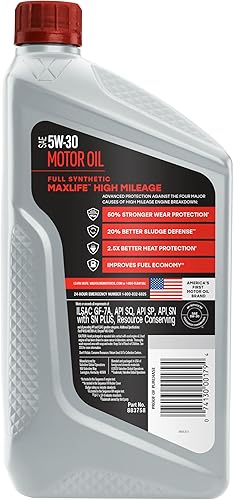 Miniatura 2 de Valvoline Aceite de motor sintético completo de alto kilometraje con tecnología MaxLife 5W-30, 1 cuarto de galón