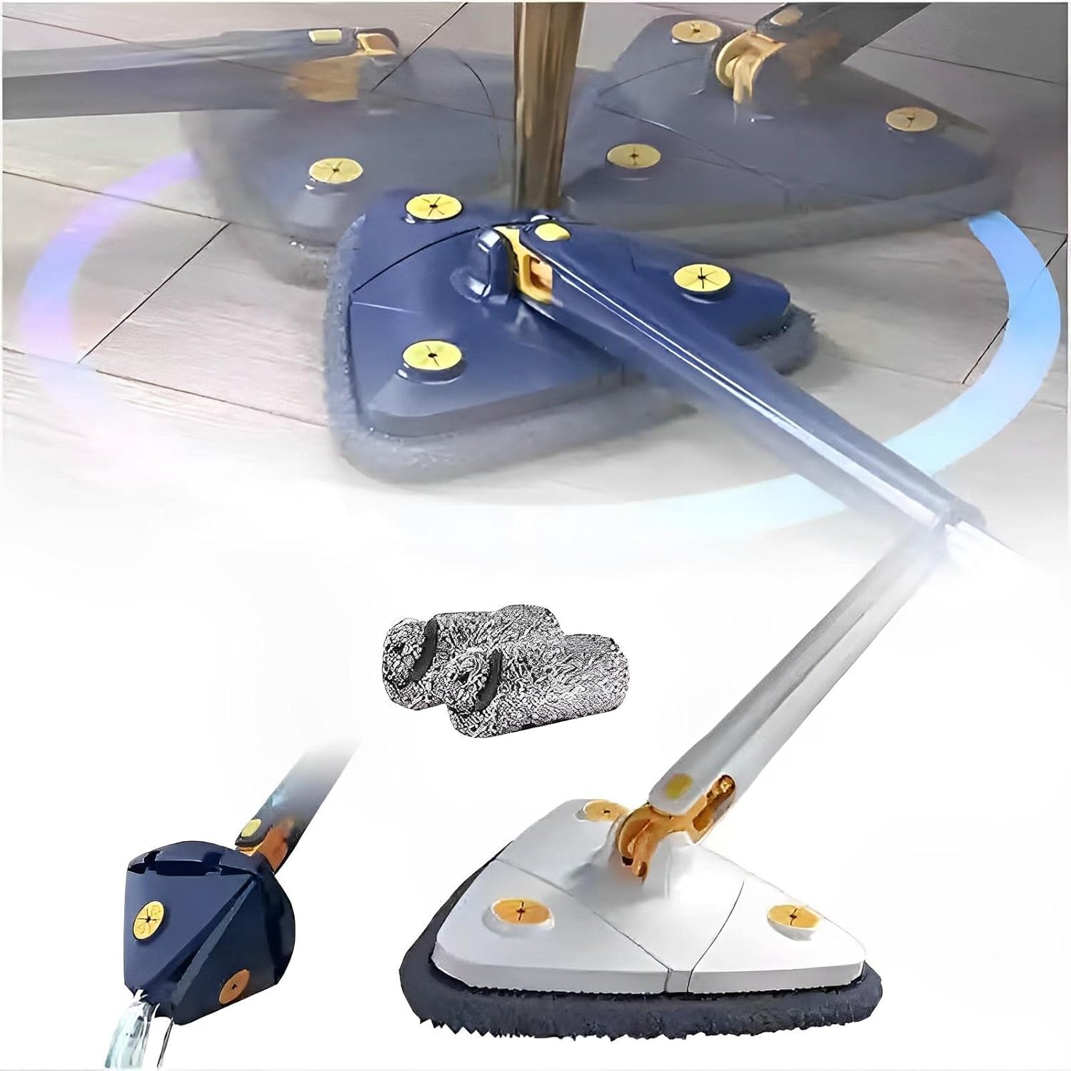 Ycchoo Mocio Triangolare Regolabile Girevole a 360° Mocio Retrattile