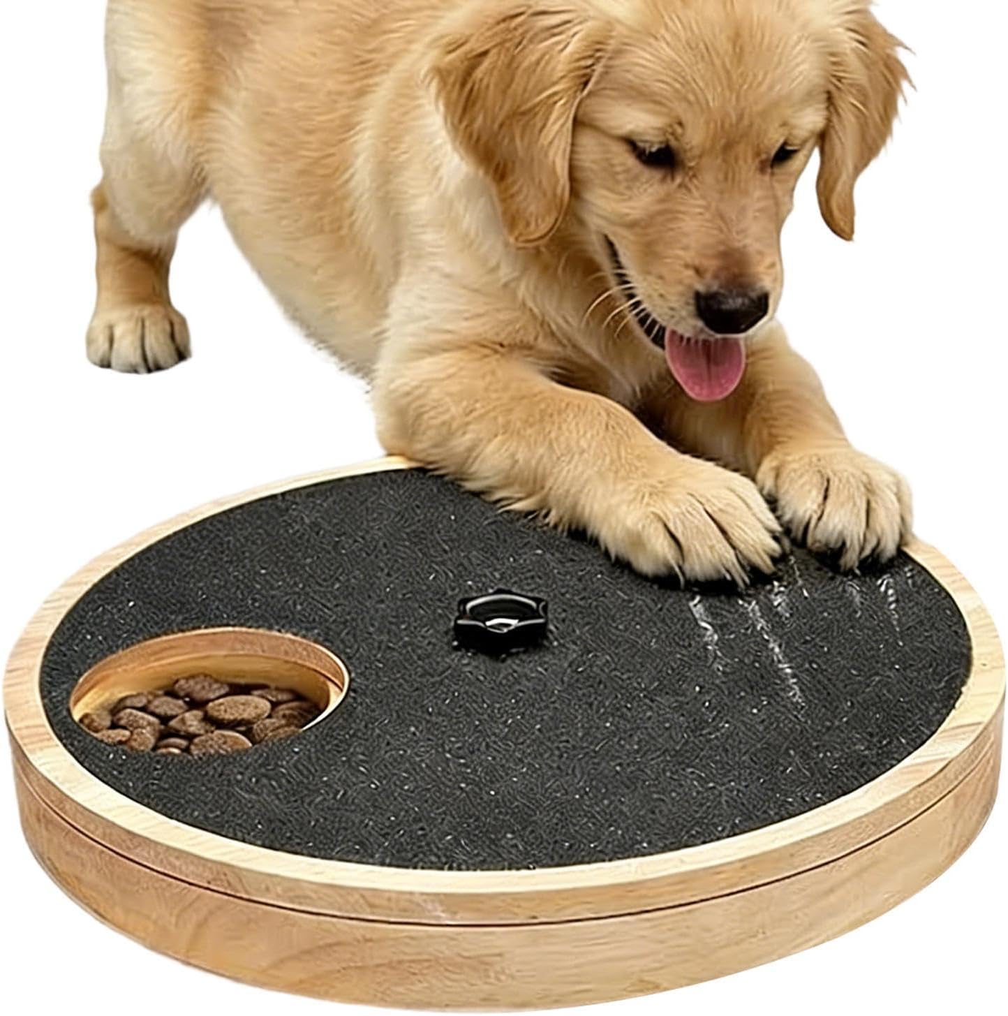Dog Nail Scratch Pad - Wooden Rotatable Trimming, Pet Scratch Board with Non-Slip Base and Adjustable Sandpaper Design, Interactive Grooming Board, Claw Care for Small Medium Large Breeds