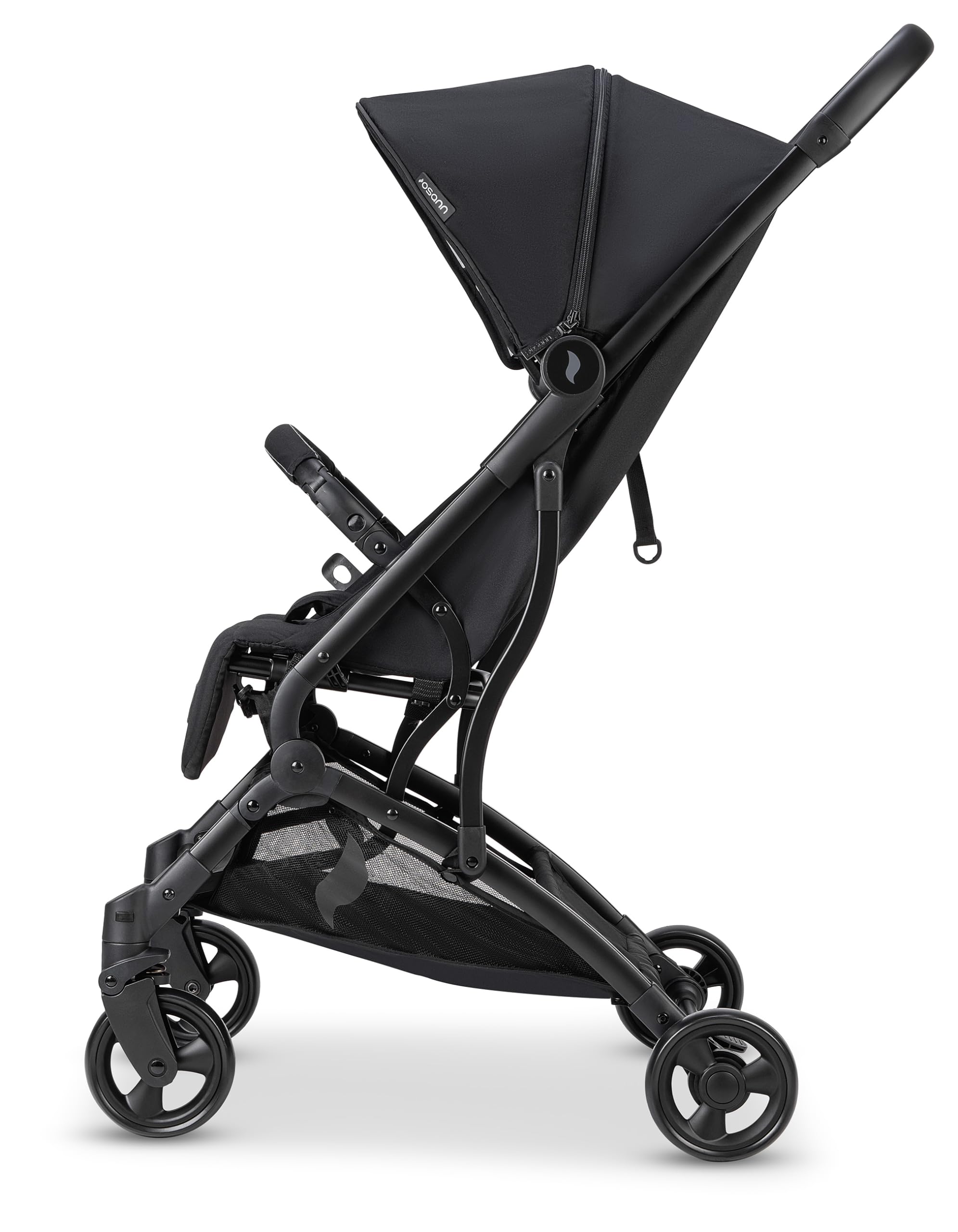 OSANN - Passeggino neonato/bambino Vegas - 0-22 kg - 48 x 100 x 83 cm - Compatto con sospensioni, visiera parasole, zanzariera, parapioggia e adattatore per seggiolino auto - Grigio argento