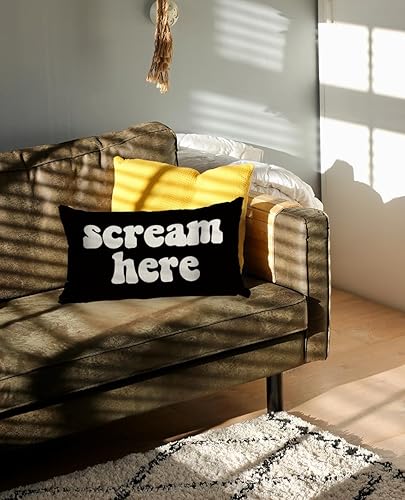 Miniatura 4 de Mancheng-zi Funny Scream Decor - Funda de almohada de 12 x 20 pulgadas, almohadas divertidas, almohadas divertidas, almohadas decorativas, funda de