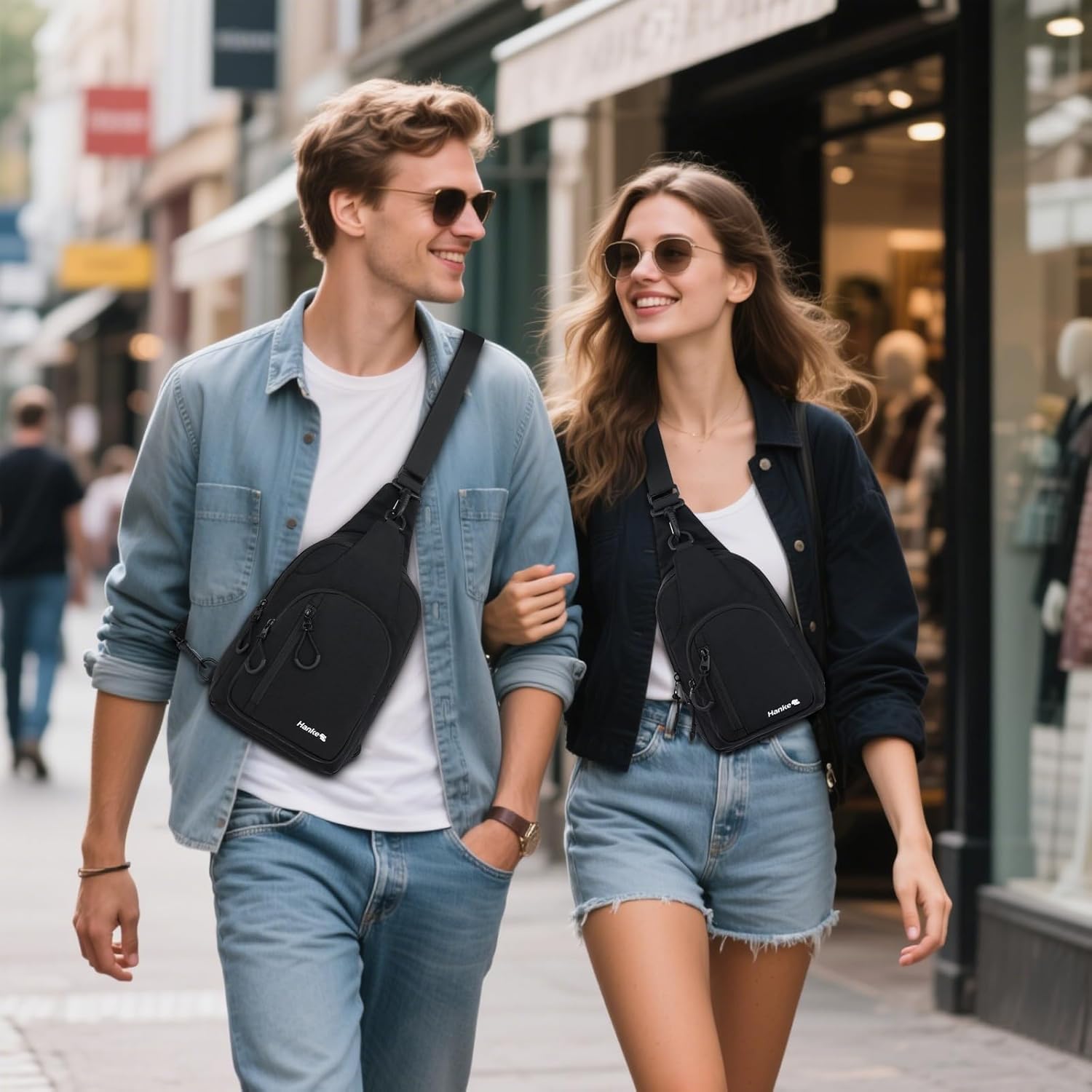 Hanke Crossbody Sling Bag for Women Men, Small & Large Casual Cross Body Sling Bags, Chest Bag for Outdoor Hiking Travel - Image 8