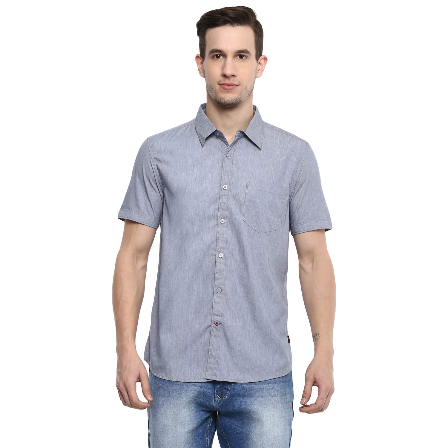 Red Chief Gray Casual Half Sleeve Shirt 