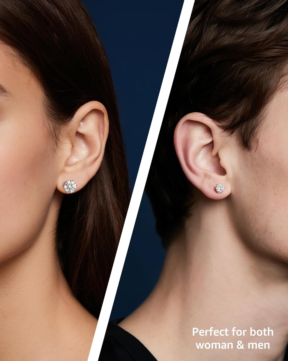 Moissanite Stud Earrings for Women, 925 Sterling Silver Earrings, 18K White Gold Plating earrings for Men (0.6-4ct) - Image 3