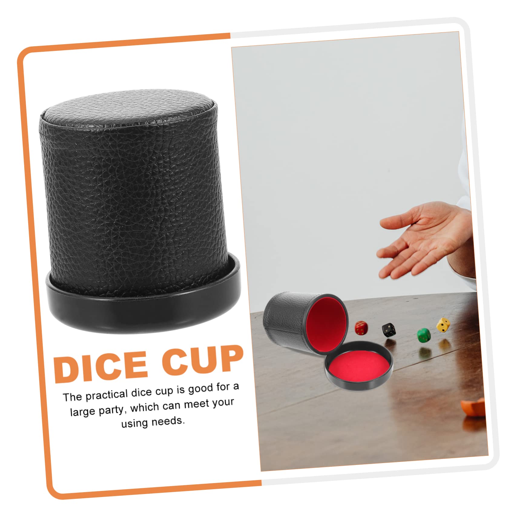 Toyvian 1 Set Silent Leather Sieve Cup Dice Rolling Cup Dice Rolling Holder Dice Shaking Cups Stacking Dice Cup Leather Cup Small Dice Cups Dice Tray for Rolling Lining Plastic To Stack - Image 4