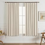 102 Inch Long Black Pinch Pleated 100% Blackout Curtains & Drapes, Farmhouse/Living Room/Bedroom Curtains 2 Panels Set, Thermal Insulated Window Room Darkening Curtain