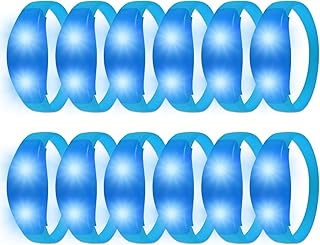 YOFOBU 12 Pcs LED Glow Bracelets Sound Activated Flashing Light Up Bracelet for New Years Eve Glow in the Dark Party Supplies Christmas Party Favors Birthday Gift Carnival Concerts Night Events