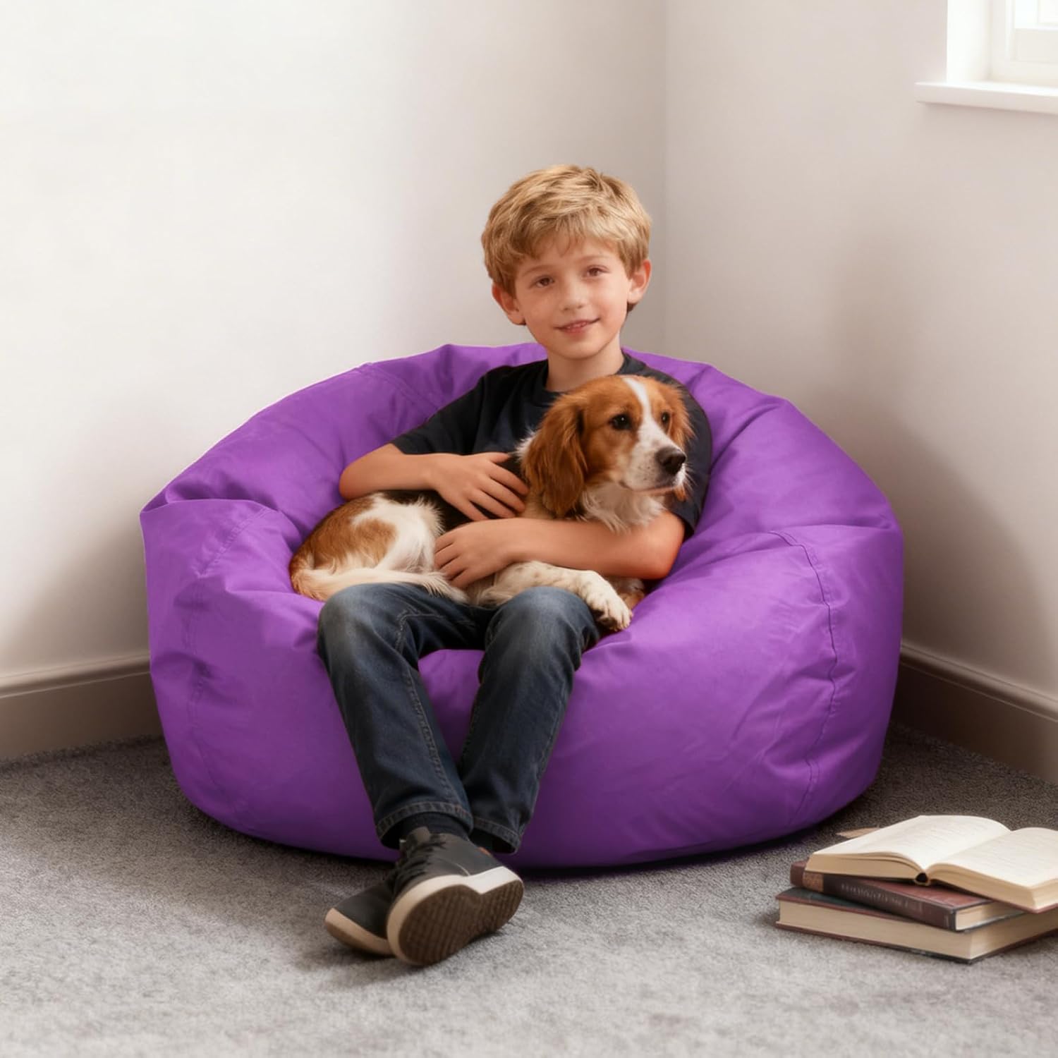 BeanBag Cover Bean Bag Chair for Kids (No Filler) Small Bean Bag Outdoor Waterproof Beanbag Sofa Bed Nest for Indoor Bedroom Patio