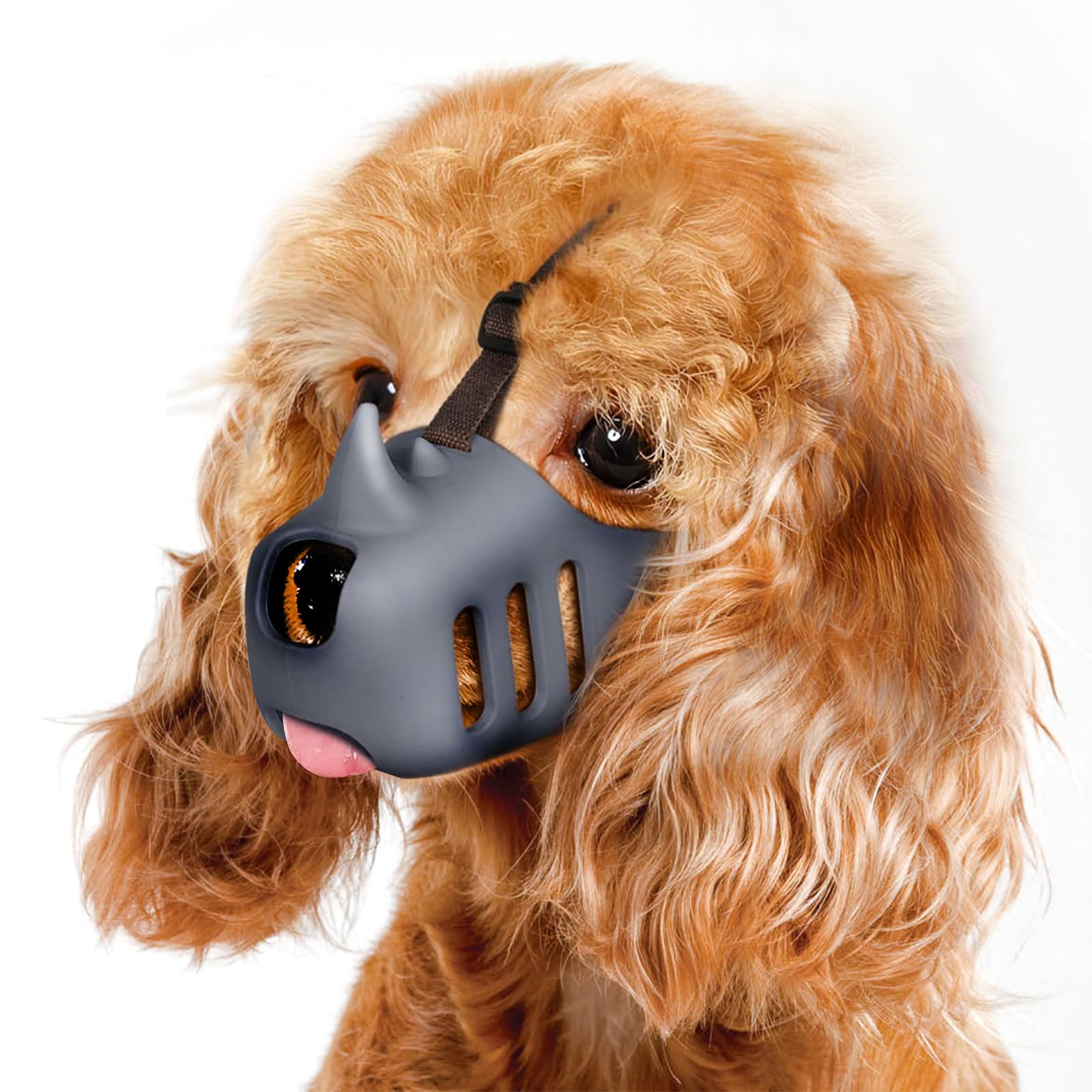 TZL Dog Muzzle, Basket Muzzle for Small Medium Dog, Breathable Mouth Cover and Adjustable Strap, Prevent Biting, Chewing,Grey (M) (M)