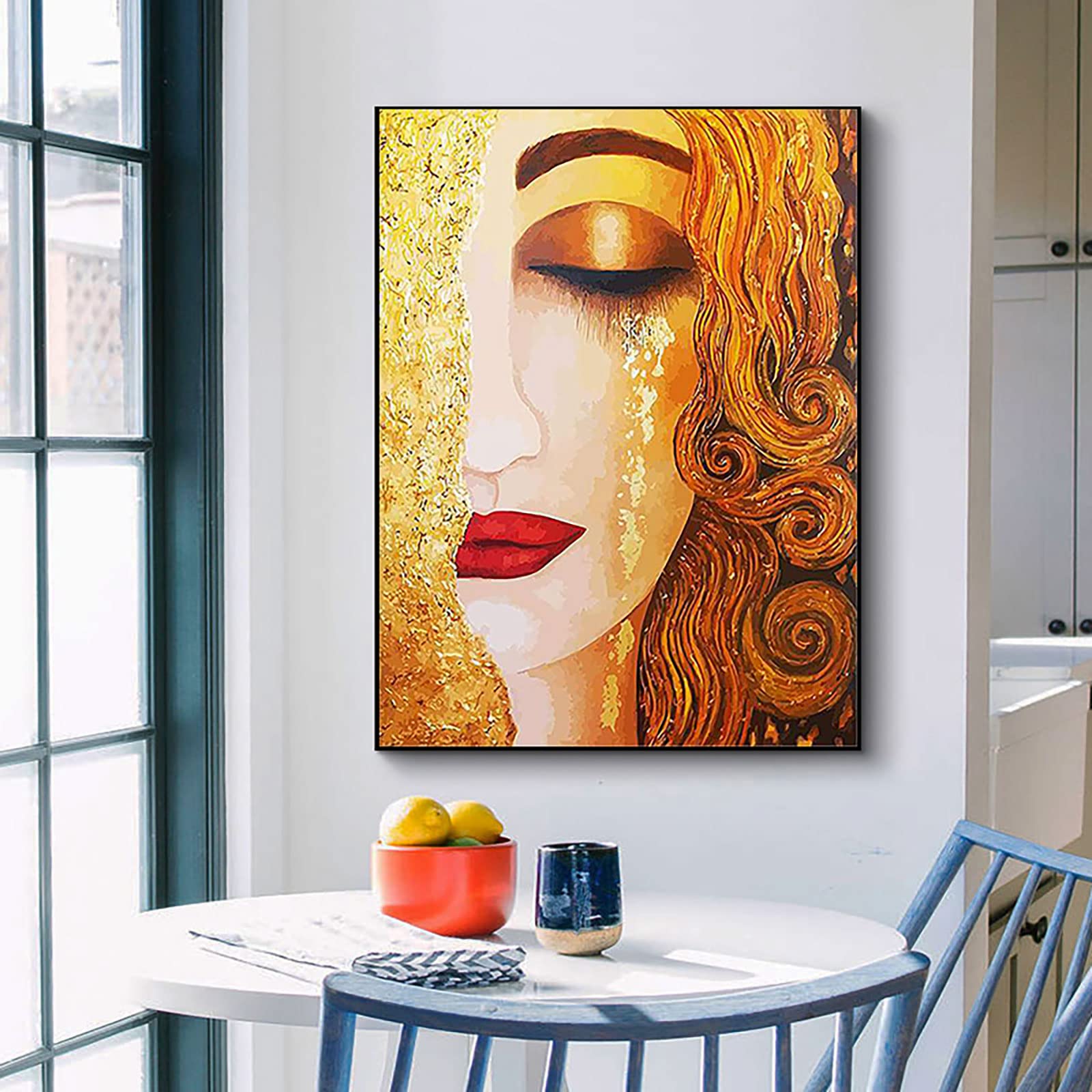 Instarry 5D Diamond Painting Kit Completo Klimt Ragazza Lacrima d'oro Accessori Casa Arredamento 90x60 cm
