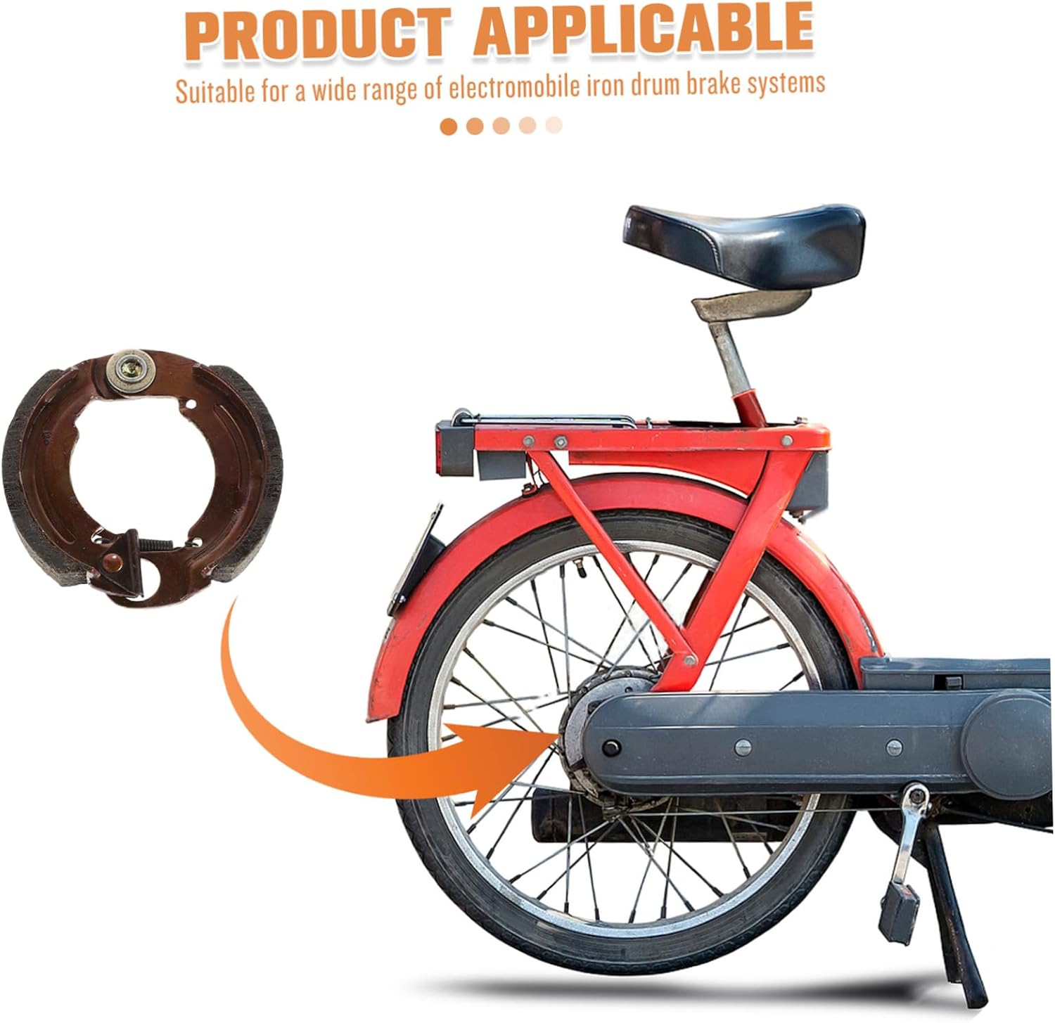 Ciieeo Replacement Rear Brake Shoe Set for Electric Scooters and Motorcycles Heavy-Duty Iron Brake Drum Pads Effortless Installation for Enhanced Safety