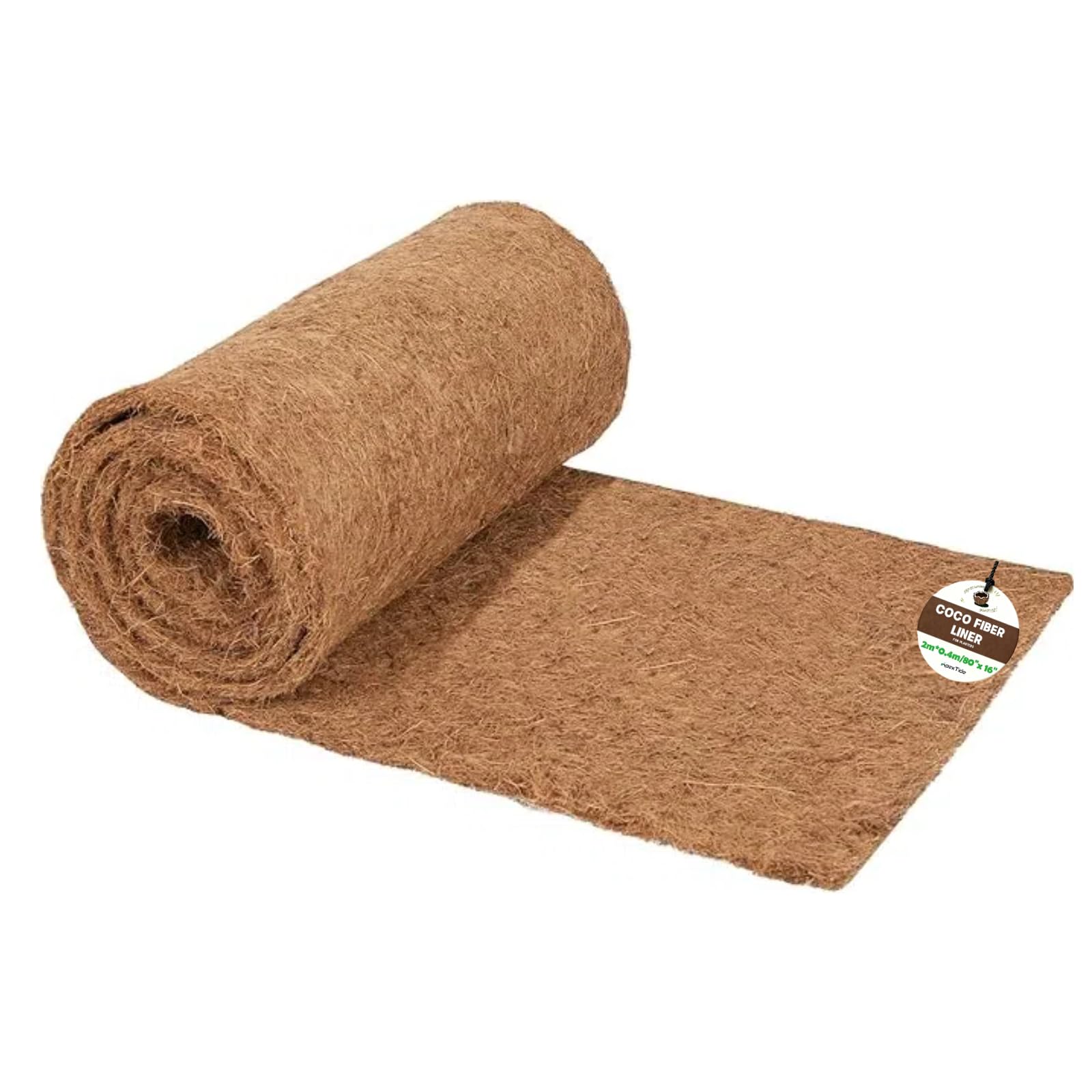 ApexTide Natural Coconut Fiber Liner Roll (2m*0.4m/80" x 16") Thick Coco Coir Mat for Hanging Baskets, Planters, Wall Troughs, Window Boxes & Reptile Bedding