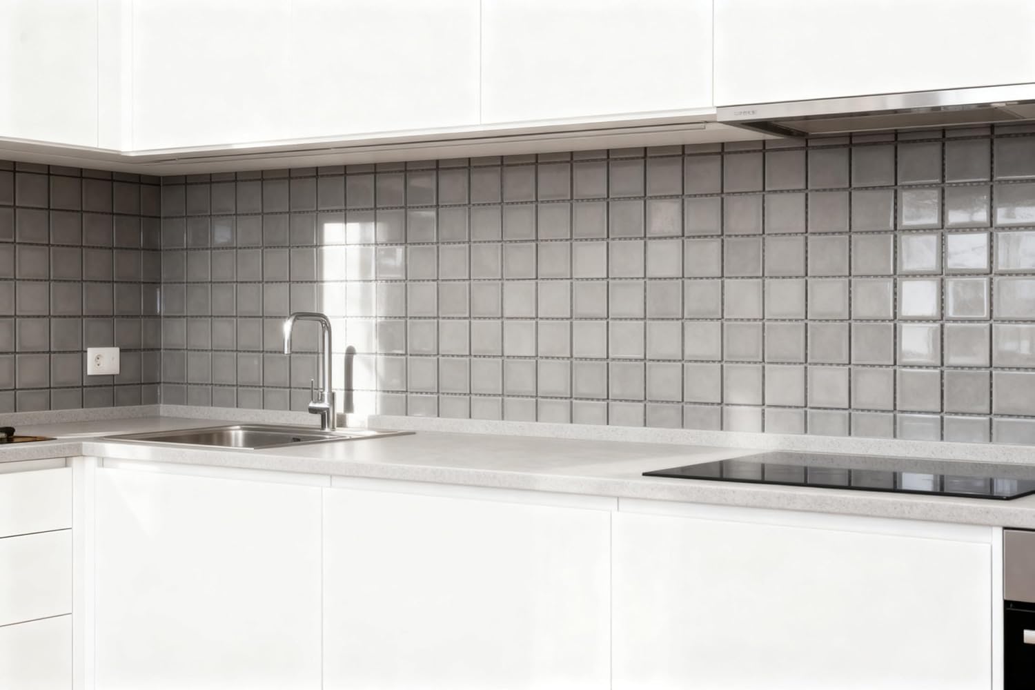 Monet Blue 12 in. x 12 in. Square Mosaic Glazed Porcelain Decorative Pool Tile (Gray)