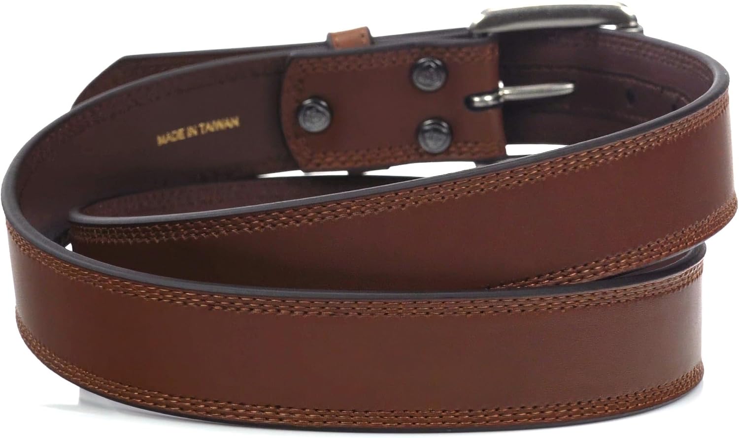ARIAT Men's Triple Row Stitch Leather Work Belt with Removable Roller Buckle - Image 4
