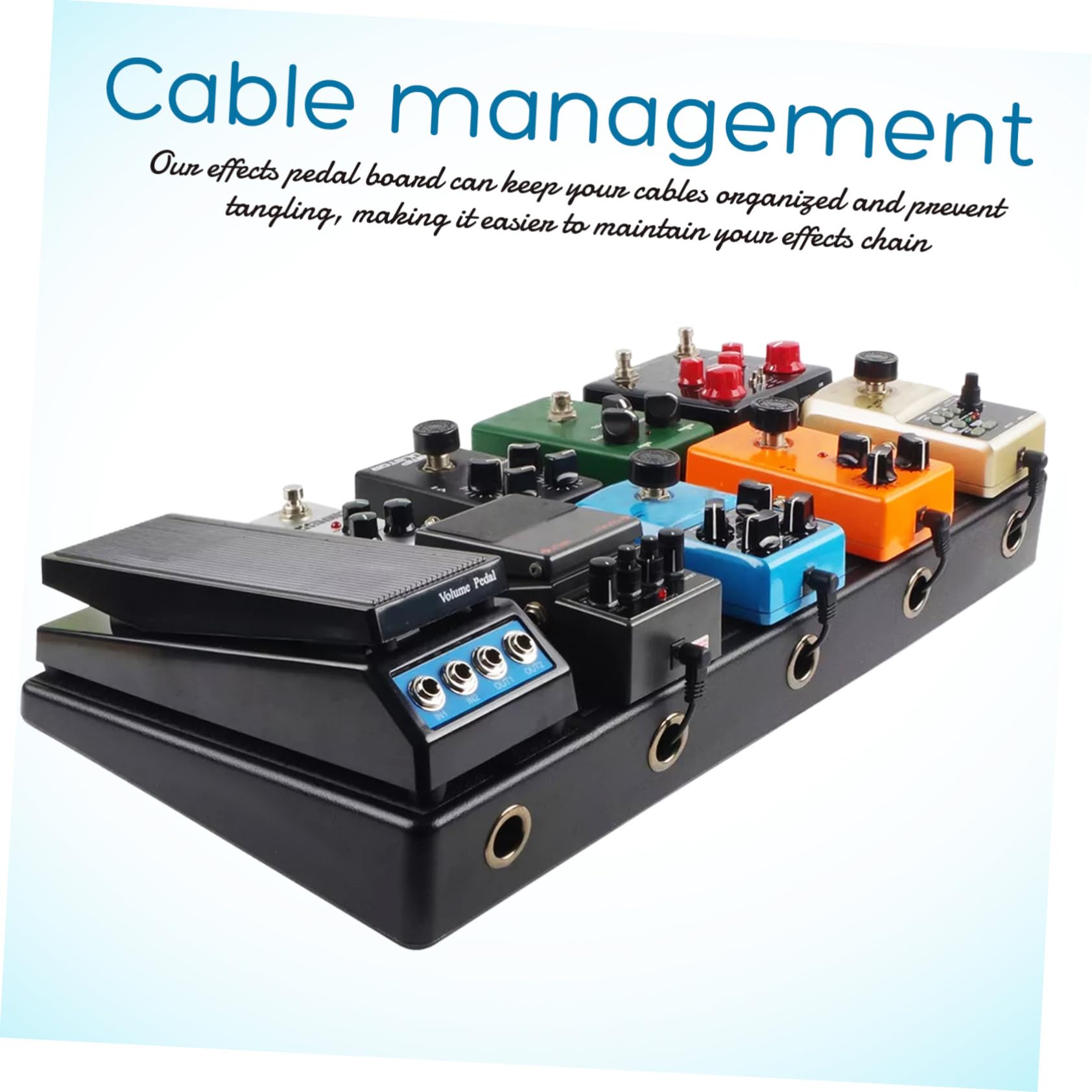 Schwarzes Gitarreneffekt Pedalboard aus Pe, Leicht und Tragbar | Live Auftritte und Proben, Hohe Flexibilität, Robuste Ausführung, mit Ständer, Netzteil, Halterung, Tasche