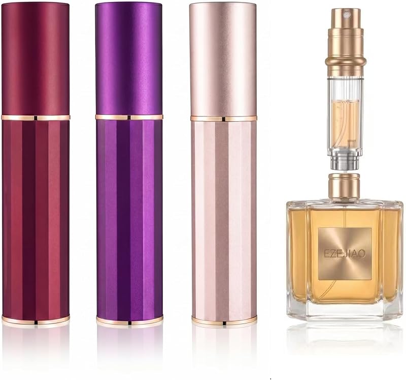Frascos atomizadores recarregáveis para perfume EZEJIAO, 5 mL, Pacote com 3